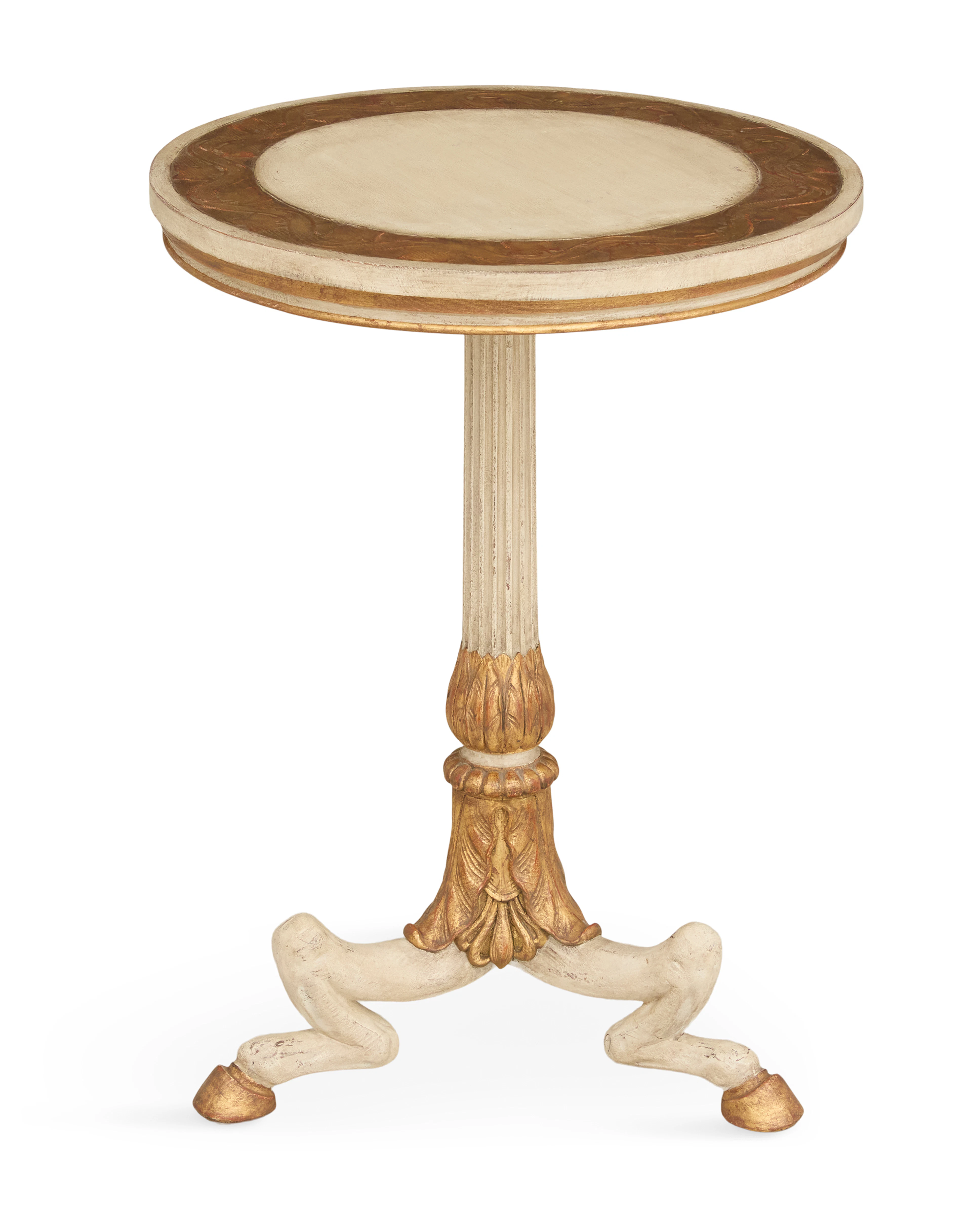 Italian Neoclassical-Style Polychrome and Parcel-Gilt Side Table