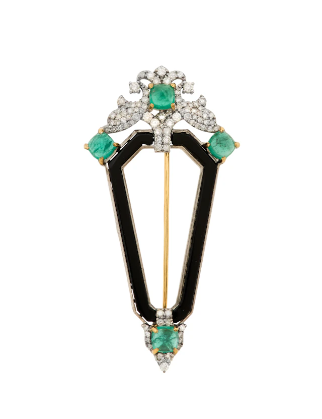 Emerald and Diamond Brooch/Pendant