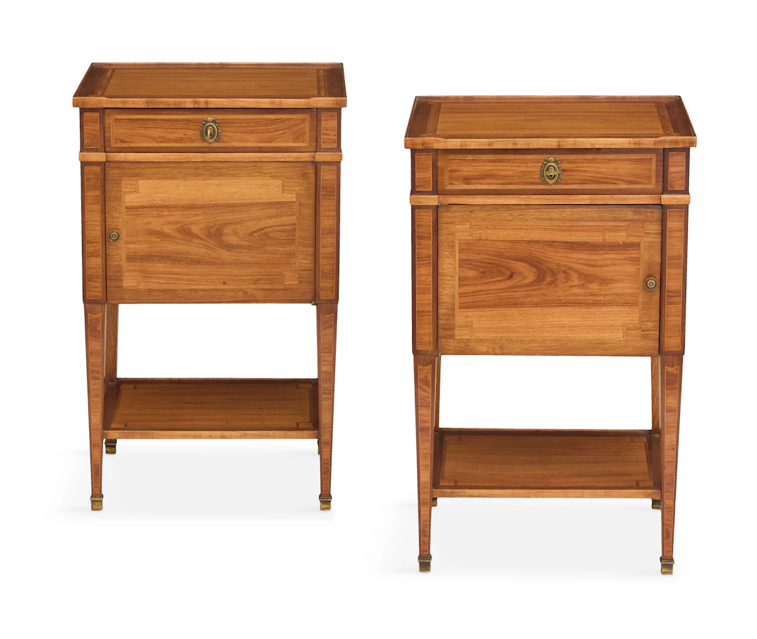 Pair of Louis XVI-Style Diminutive Fruitwood Cabinets