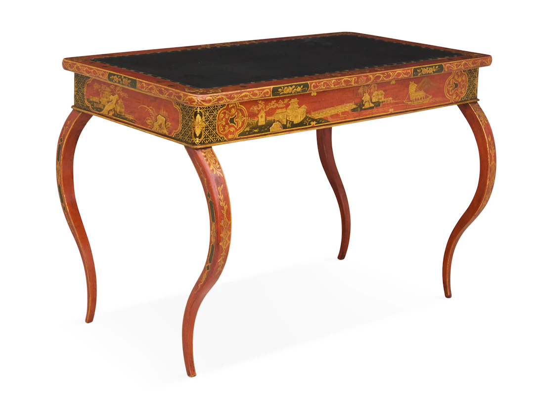 English Chinoiserie-Decorated Writing Desk