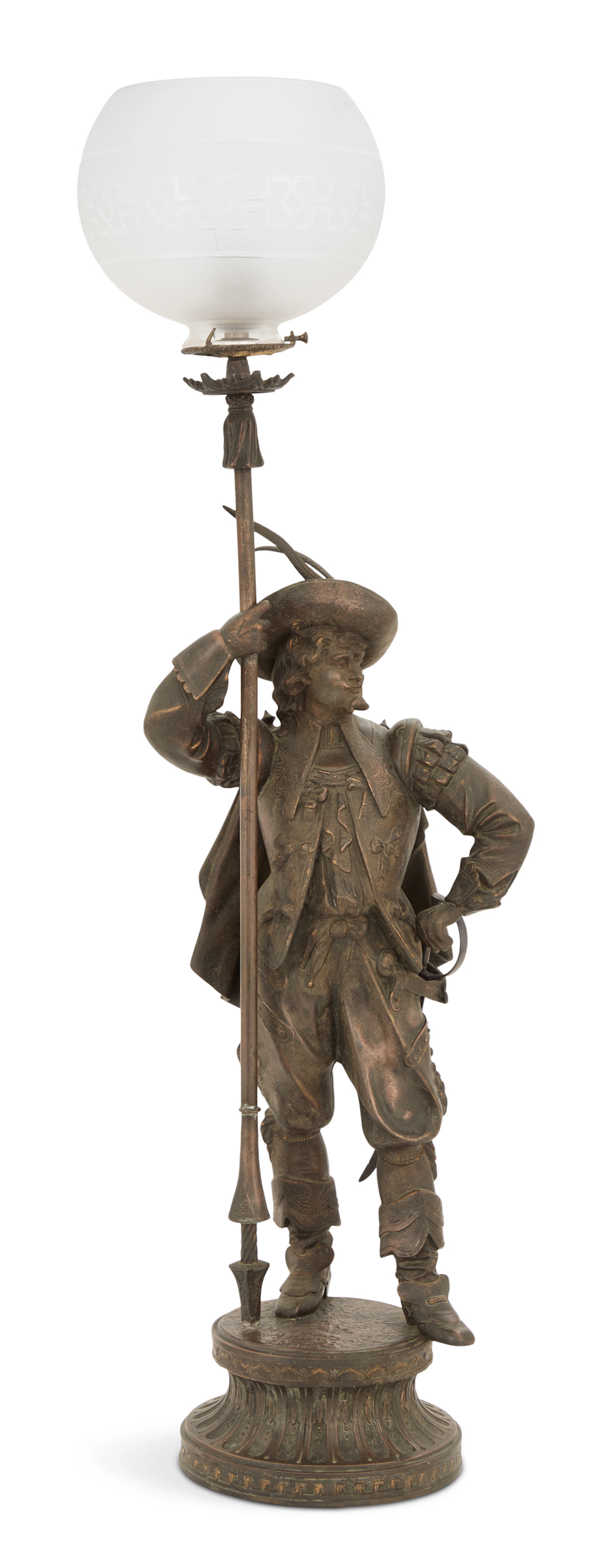 Mitchell, Vance & Co. Patinated Metal Newel Post Gas Light