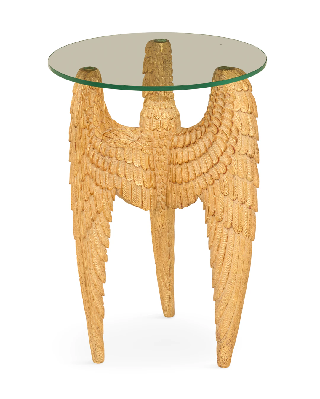 Johnathan Charles Carved Giltwood "Winged" Side Table