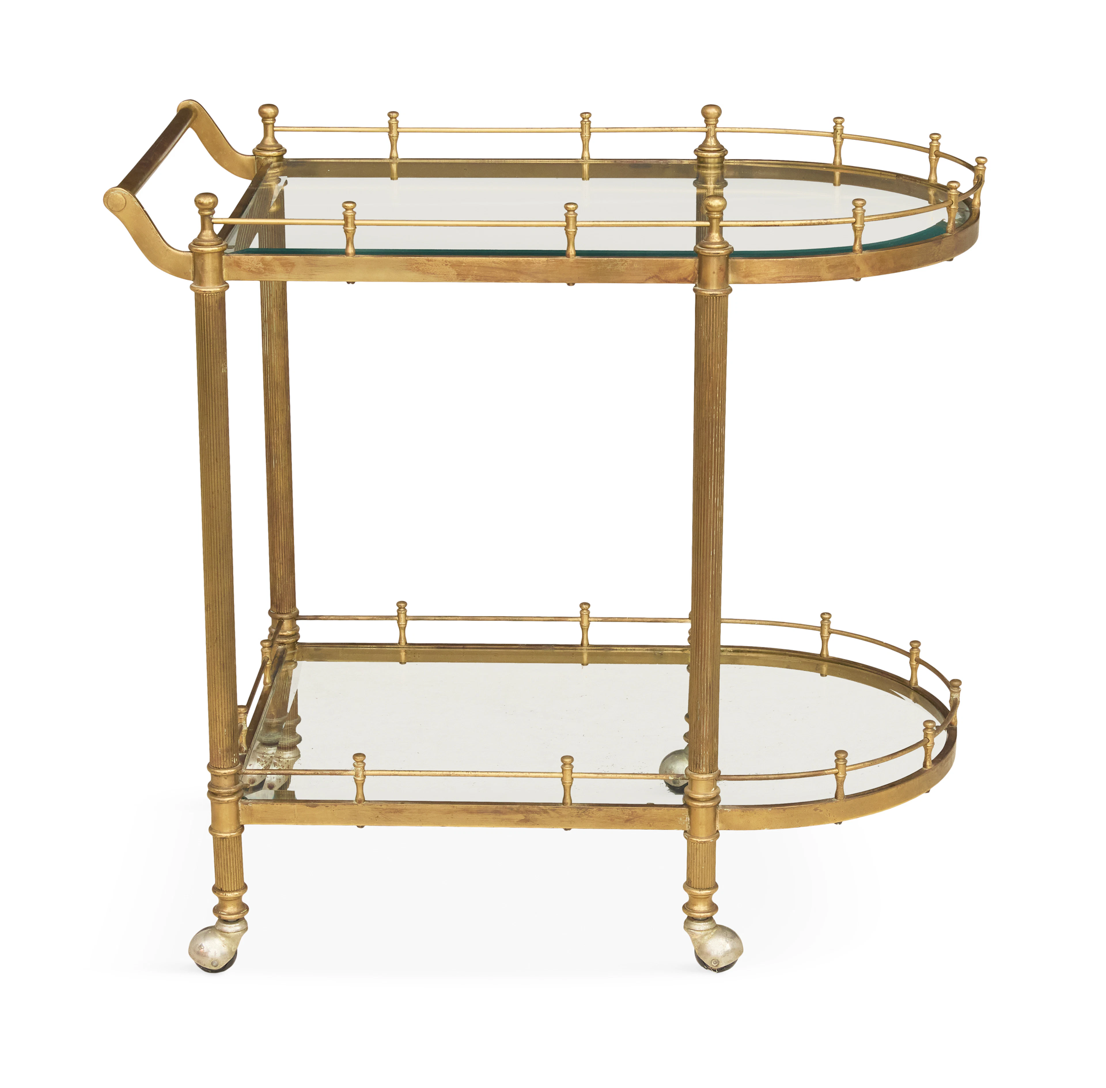 Mid-Century Modern Brass and Glass Drinks Trolley
