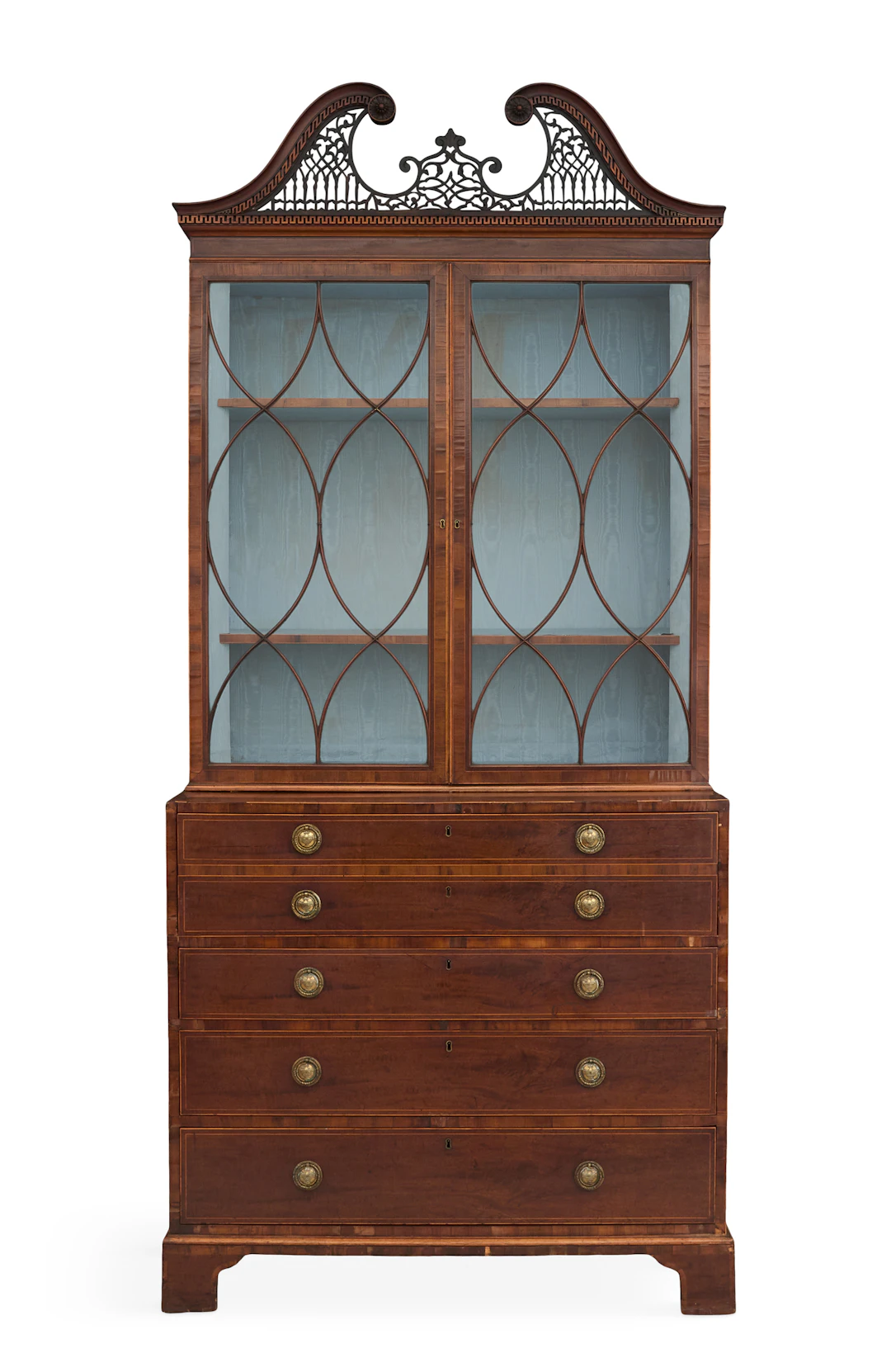 George III Mahogany Butler's Secretary/Bookcase