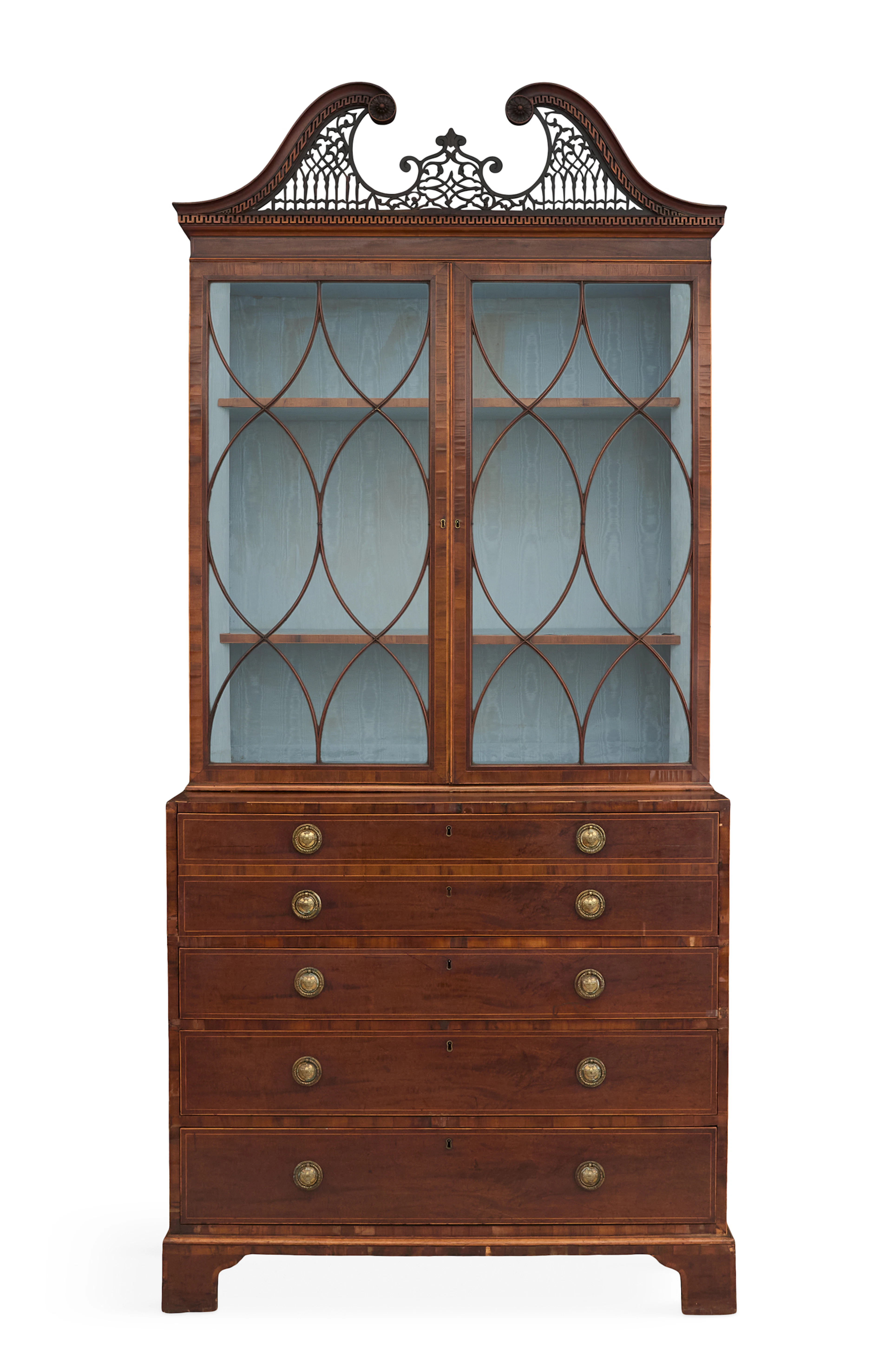 George III Mahogany Butler's Secretary/Bookcase