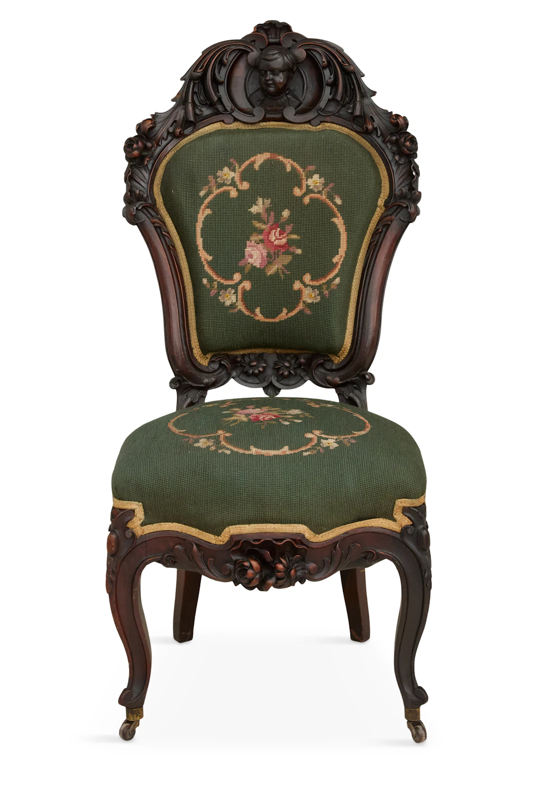 Rare American Rococo Revival Rosewood Side Chair