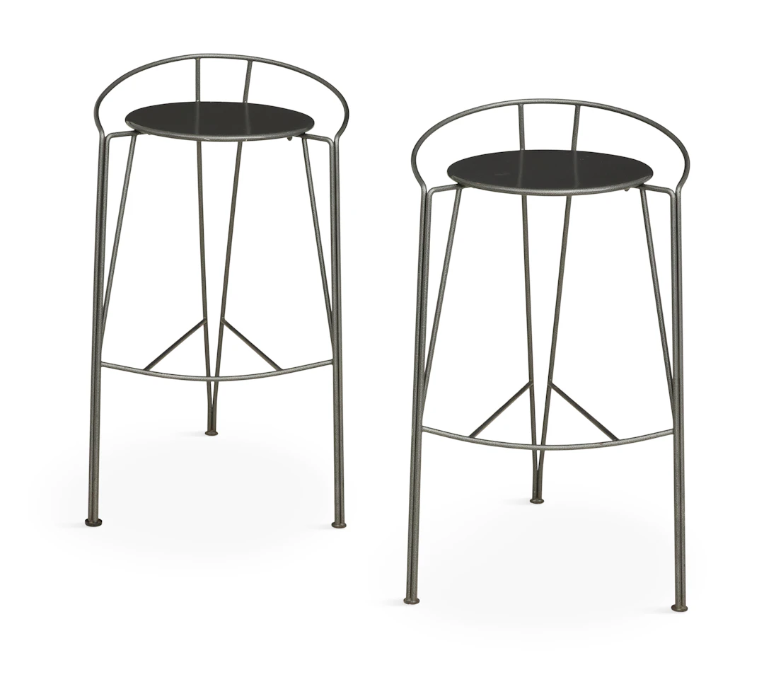 French Pair of Pascal Mourgue for Femorb "Silver Moon" Bar Stools