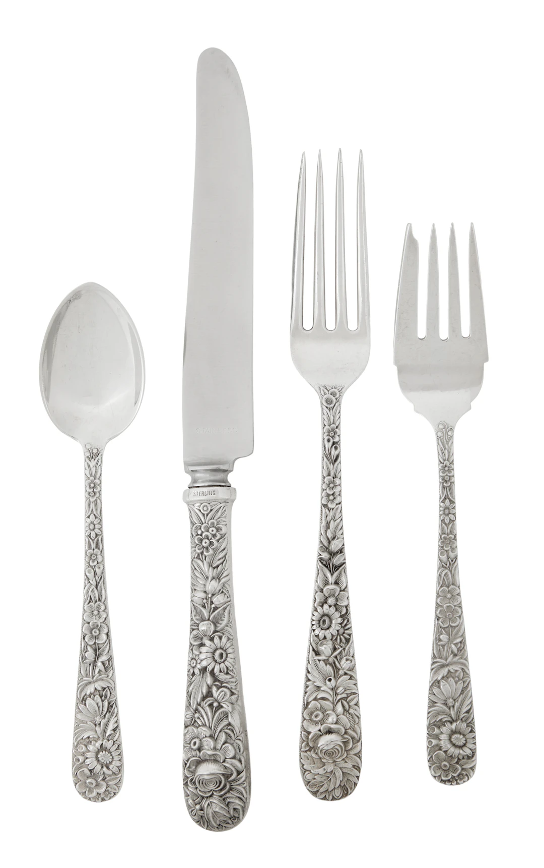 S. Kirk & Son "Repousse" Sterling Silver Luncheon Set