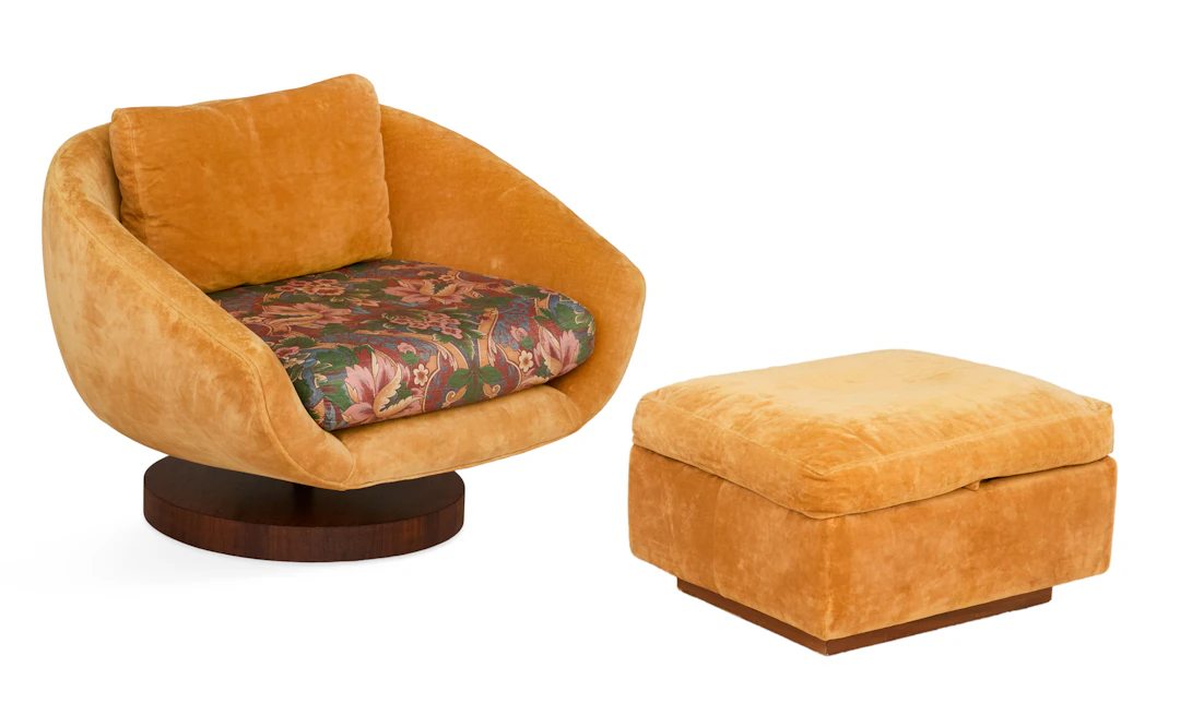 Milo Baughman for Thayer Coggin Lounge Chair and Ottoman