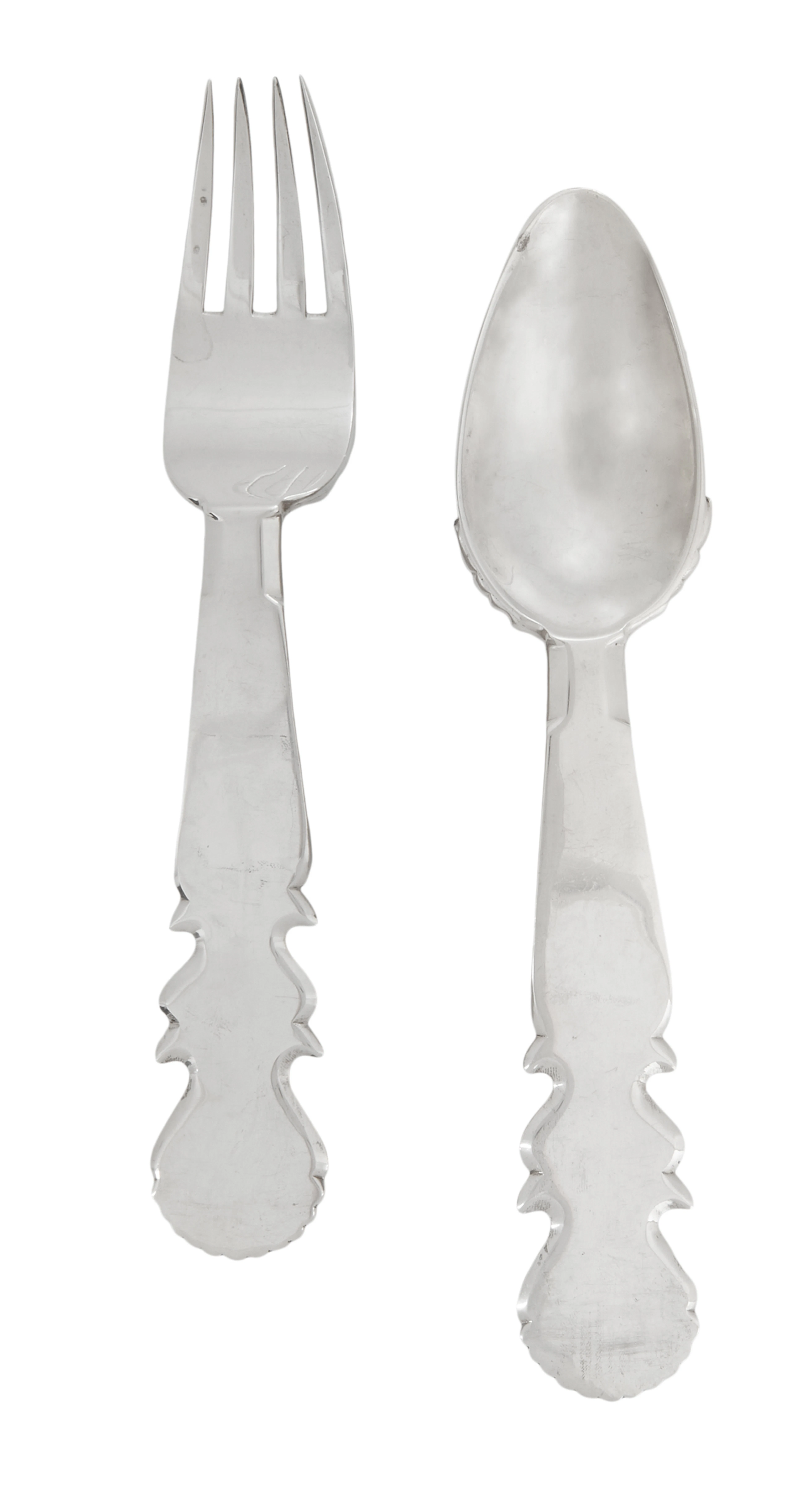 Large Mexican Sterling Silver Salad Serving Set