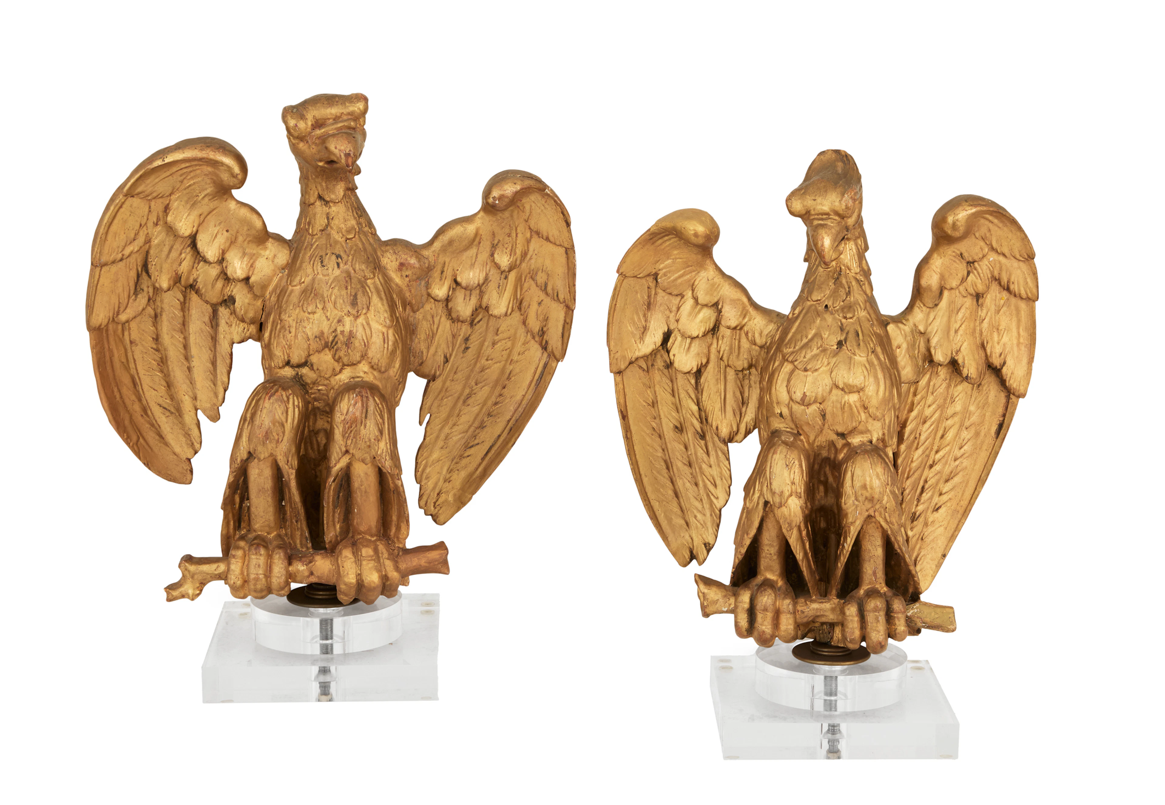 Pair of English Giltwood Eagles
