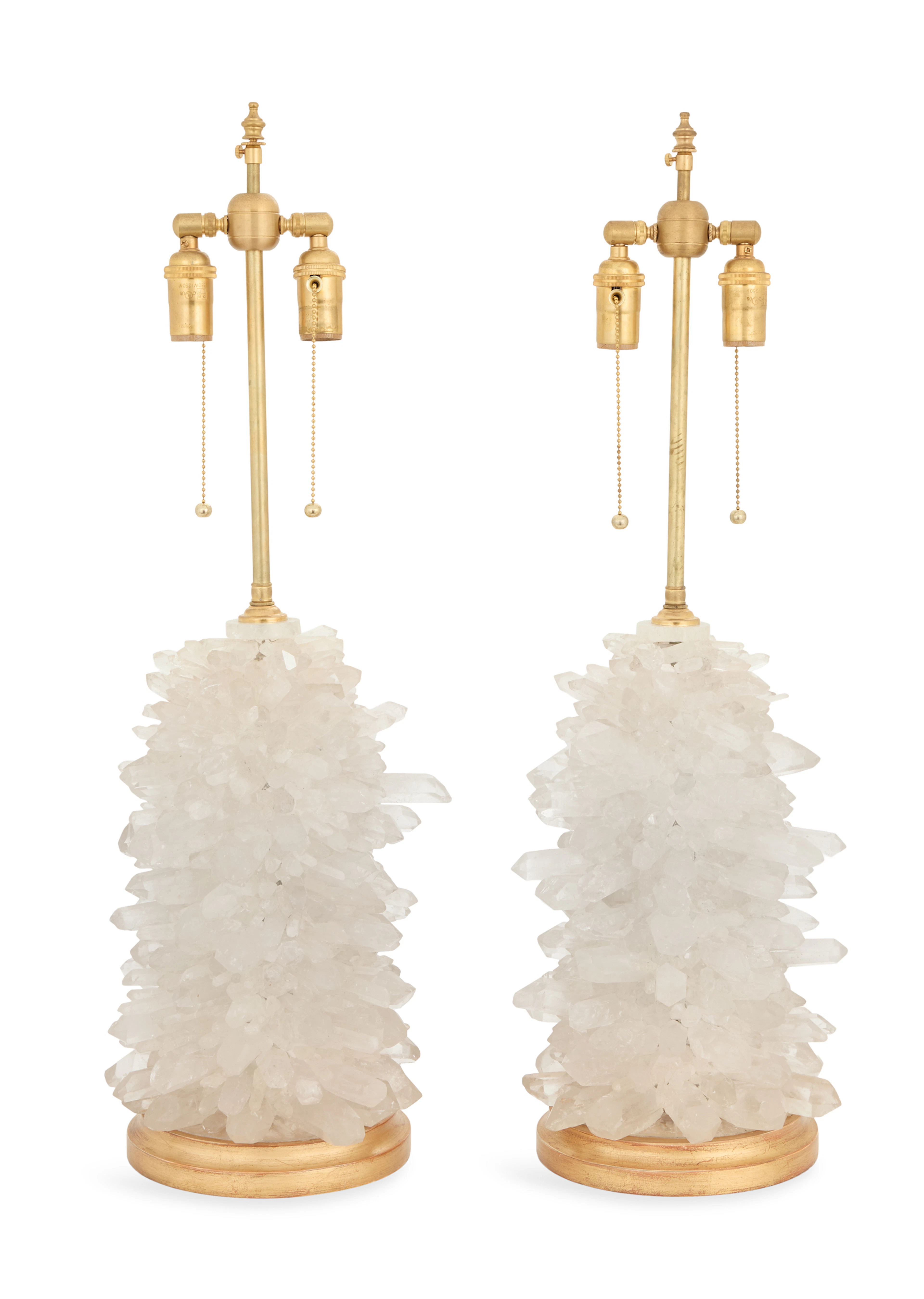 Pair of Quartz Crystal Table Lamps