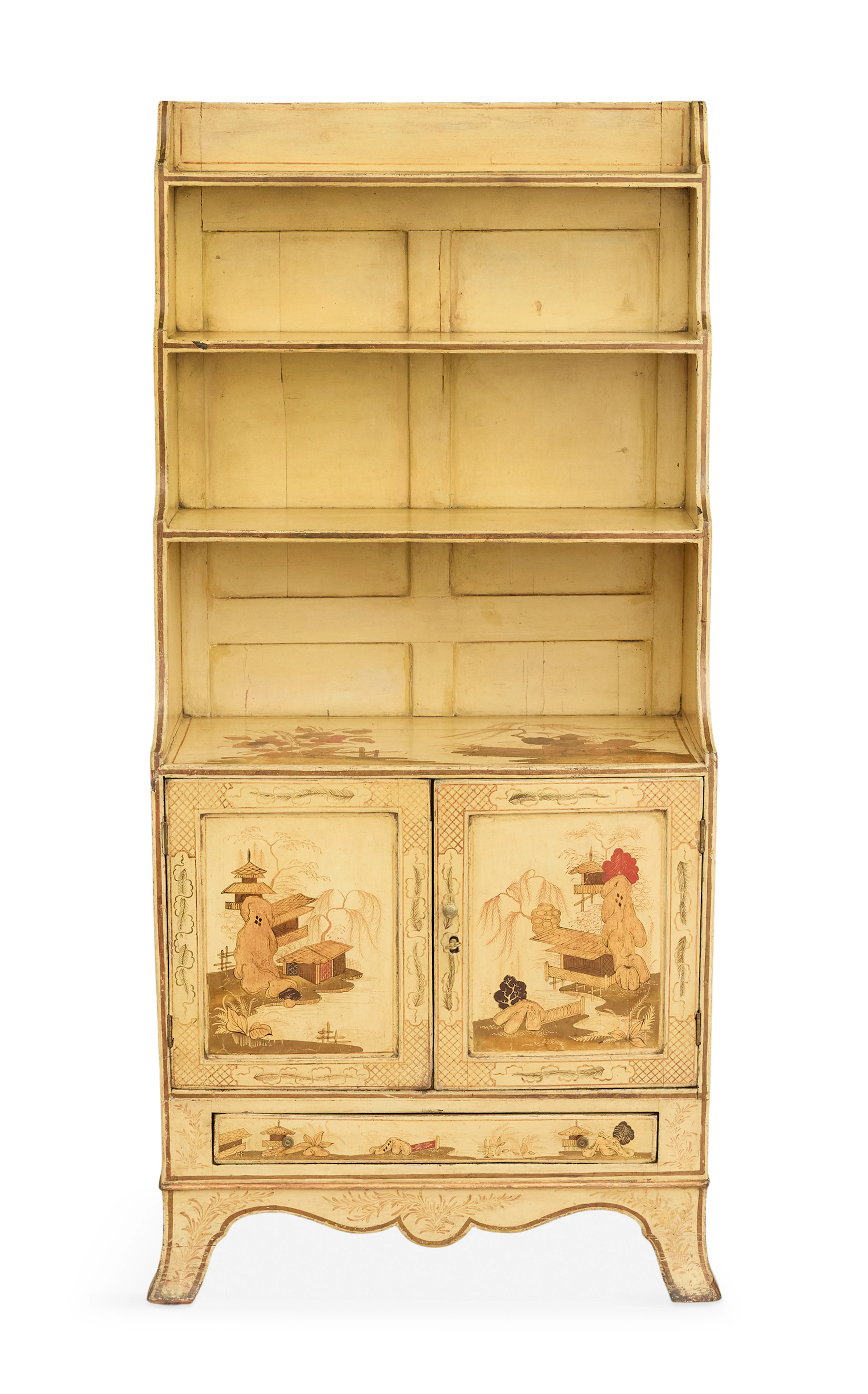 English Chinoiserie-Decorated Bookcase
