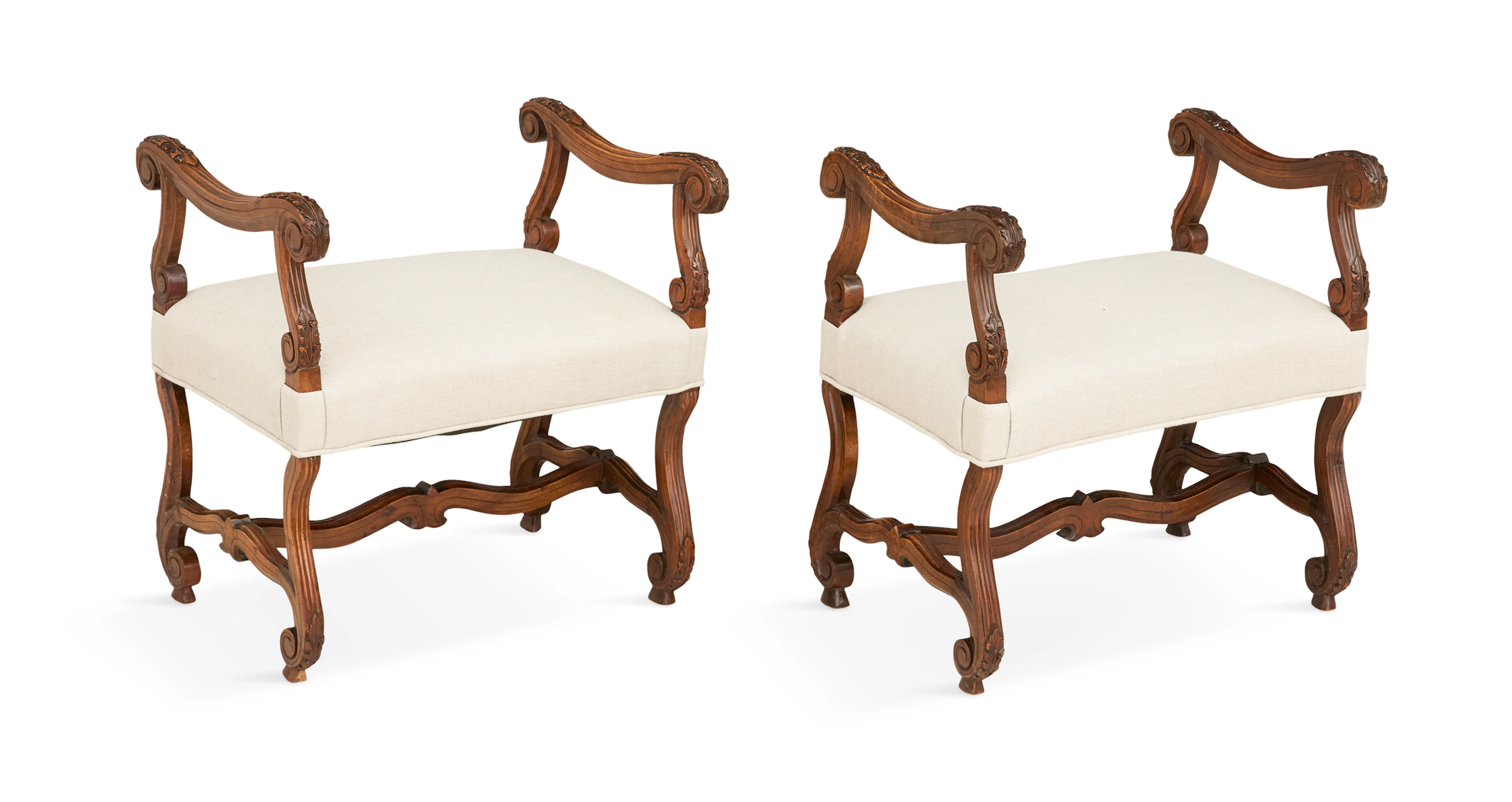 Pair of French Walnut Window Seats
