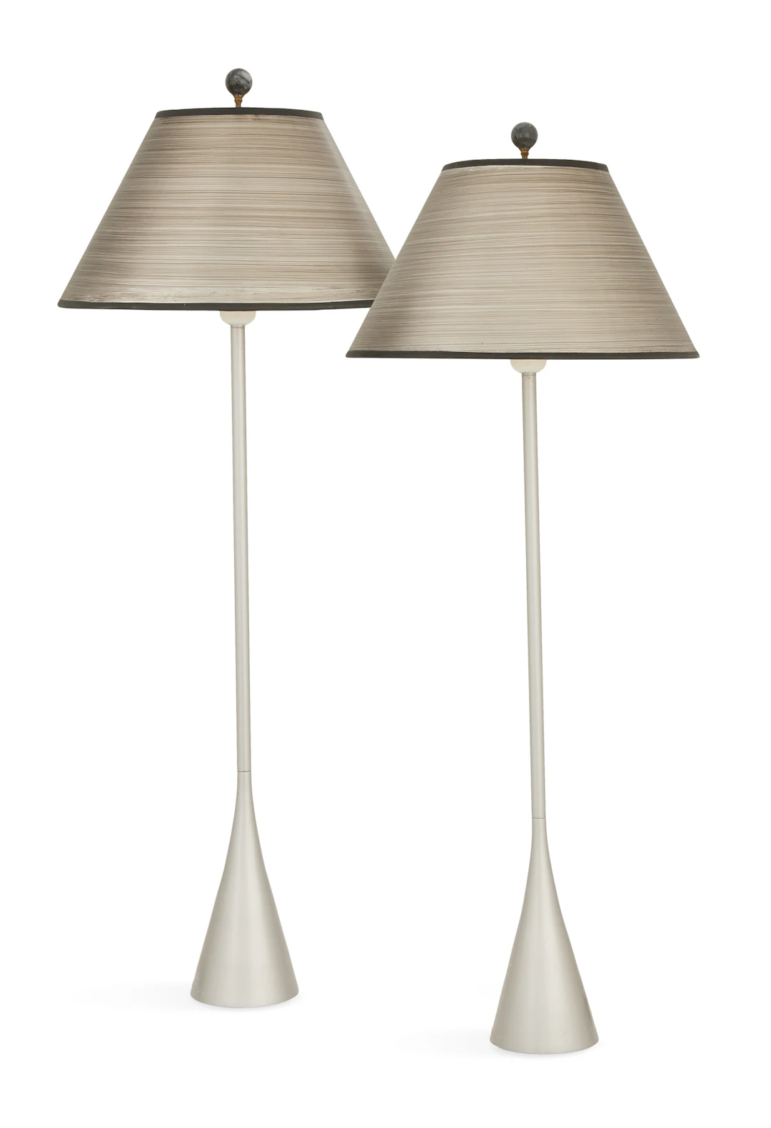 French Pair of Pascal Mourgue Aluminum "Cinna" Lamps