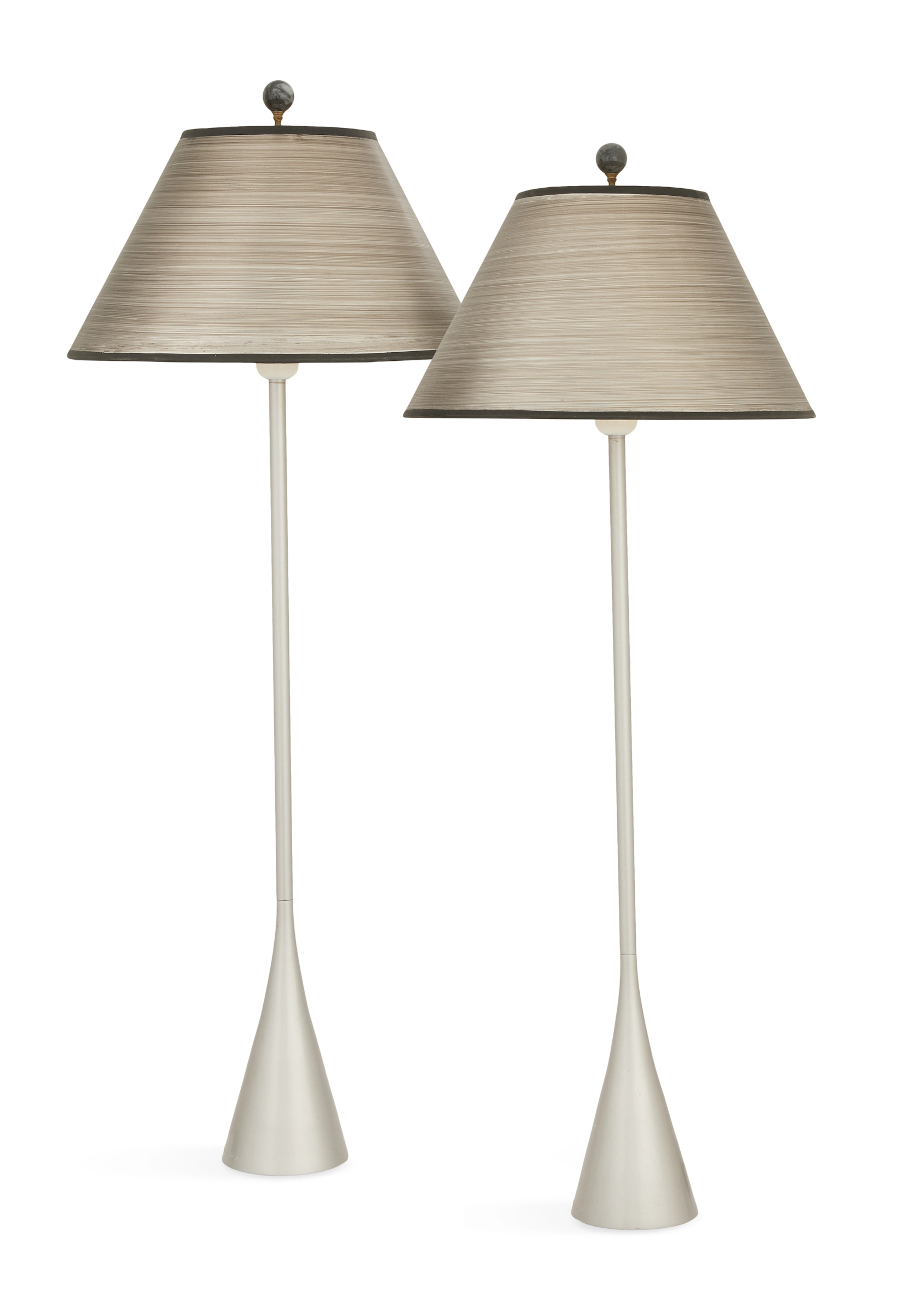 French Pair of Pascal Mourgue Aluminum "Cinna" Lamps