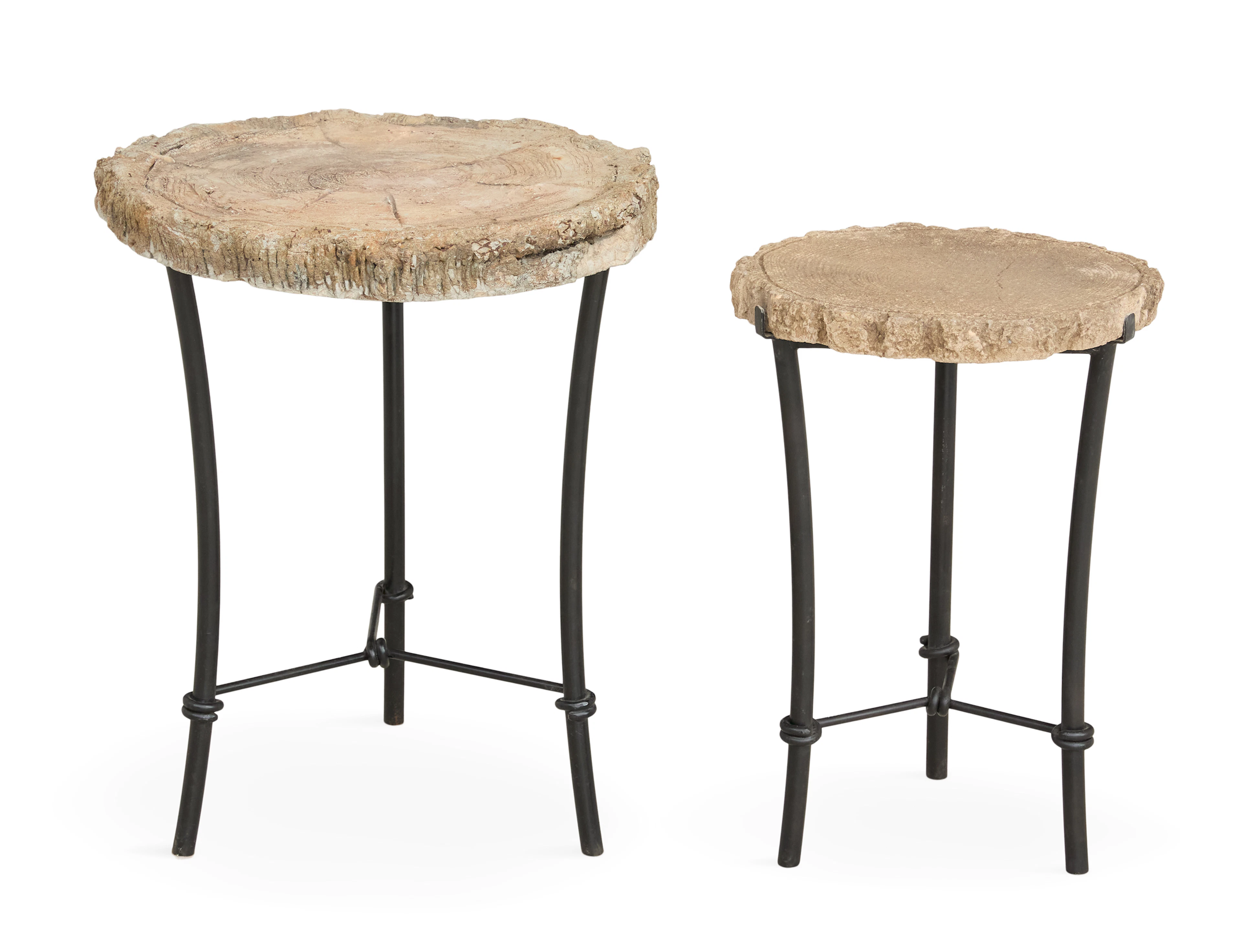Two Similar French Brutalist Garden Drinks Tables