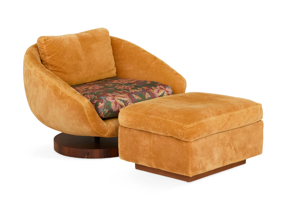 Milo Baughman for Thayer Coggin Lounge Chair and Ottoman