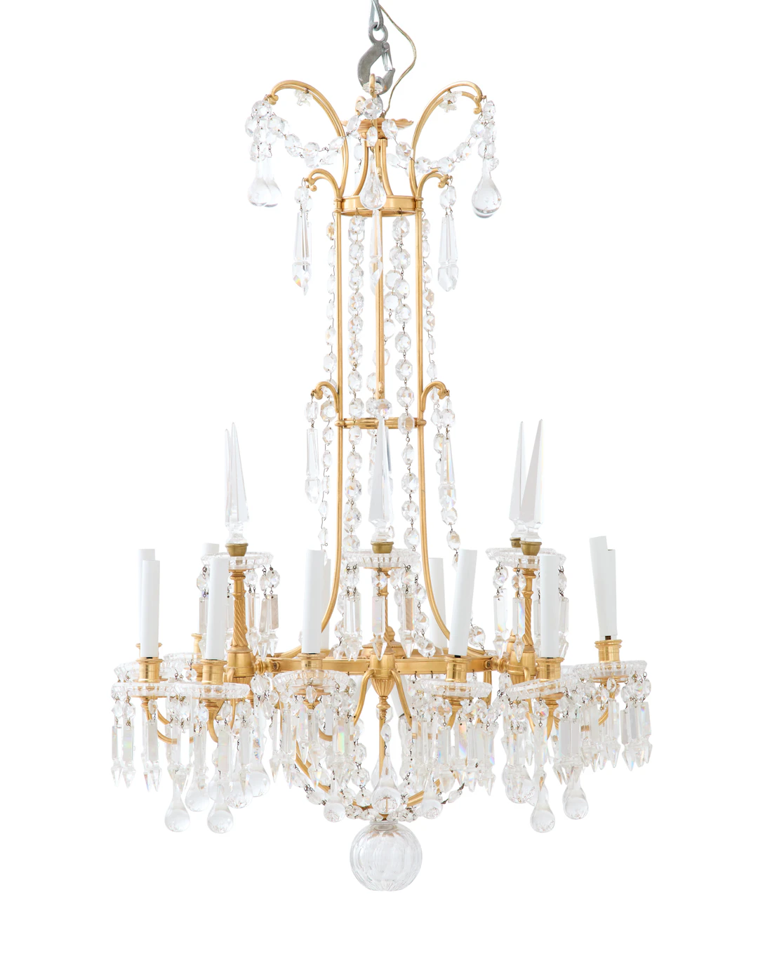 Baccarat Bronze and Crystal Chandelier