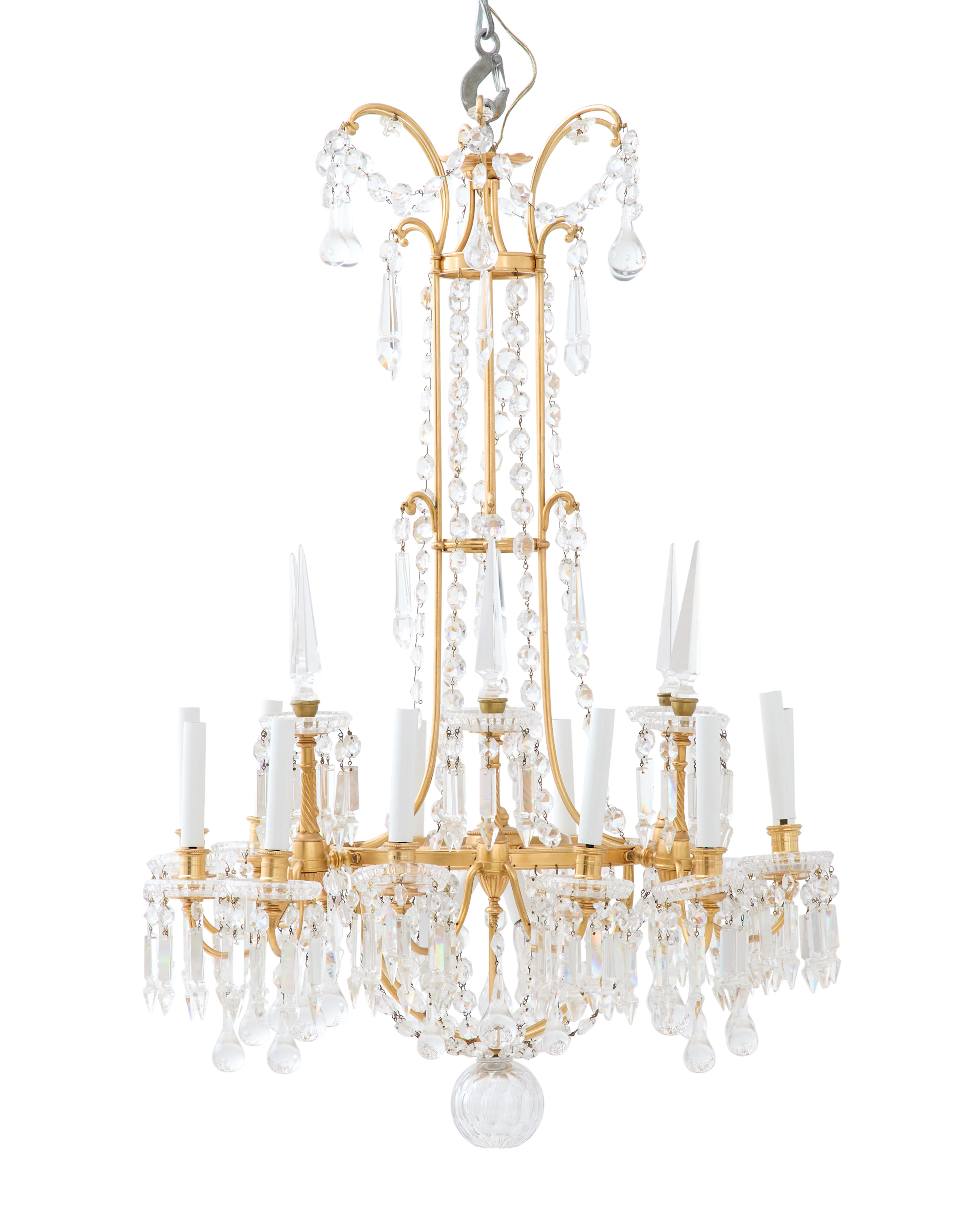 Baccarat Bronze and Crystal Chandelier