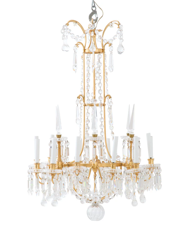 Baccarat Bronze and Crystal Chandelier