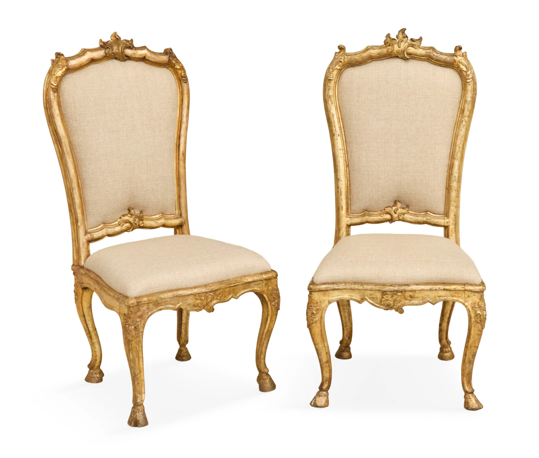 Pair of Venetian Giltwood Side Chairs
