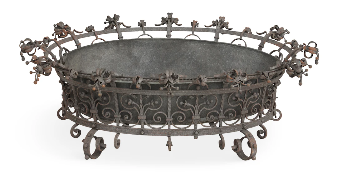 Large Wrought-Iron Oval Planter