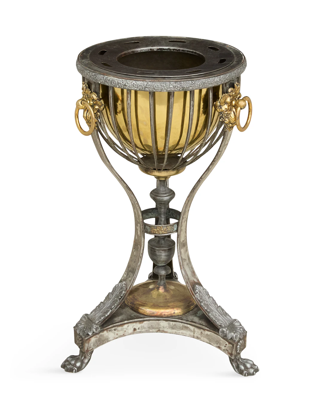 Stylish William IV Brass and Steel Wine Cooler