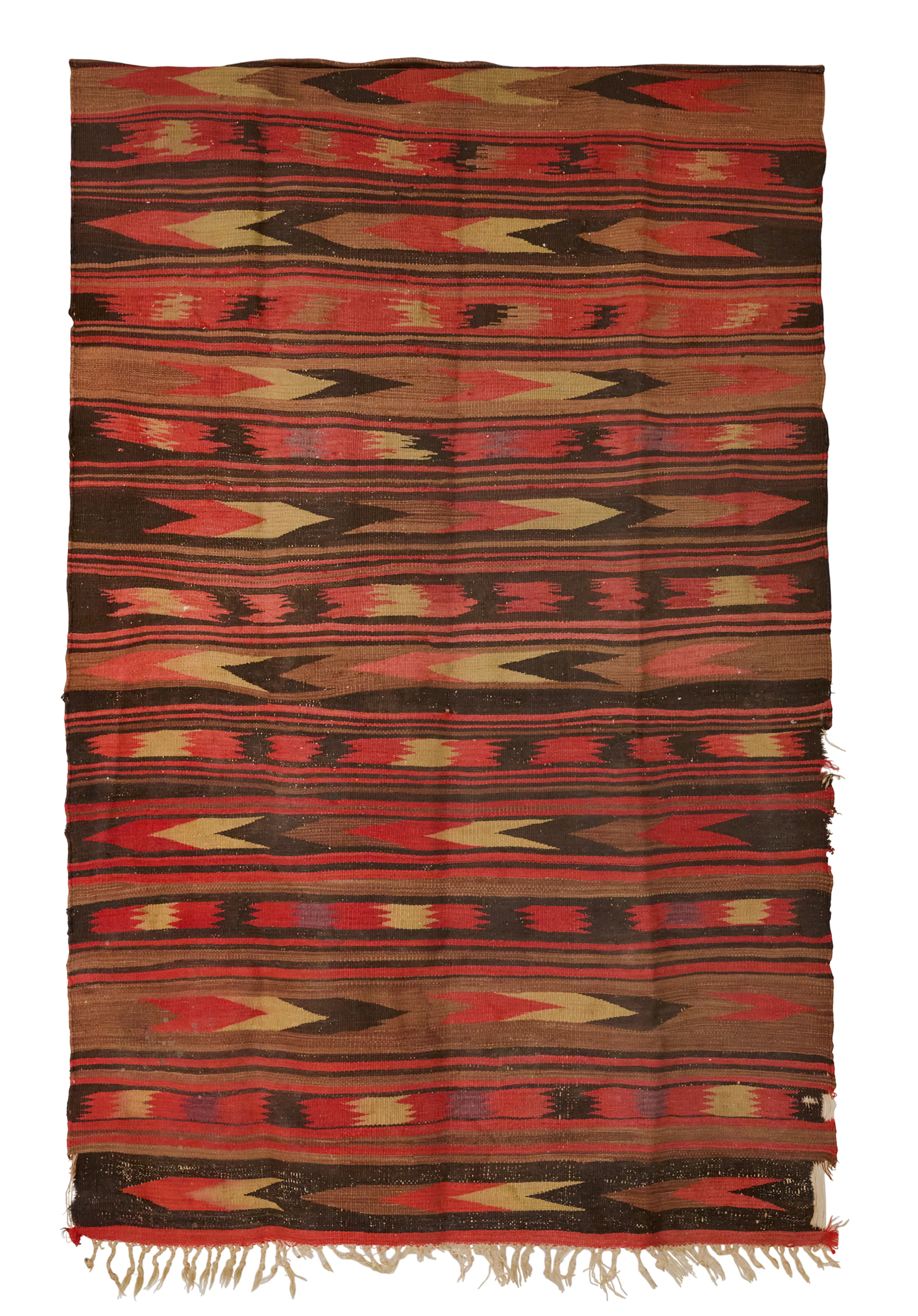 Burnt Umber, Brown and Tan Tribal Rug