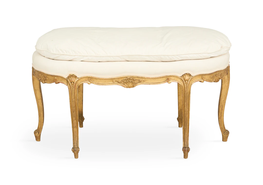 Louis XV-Style Giltwood Stool