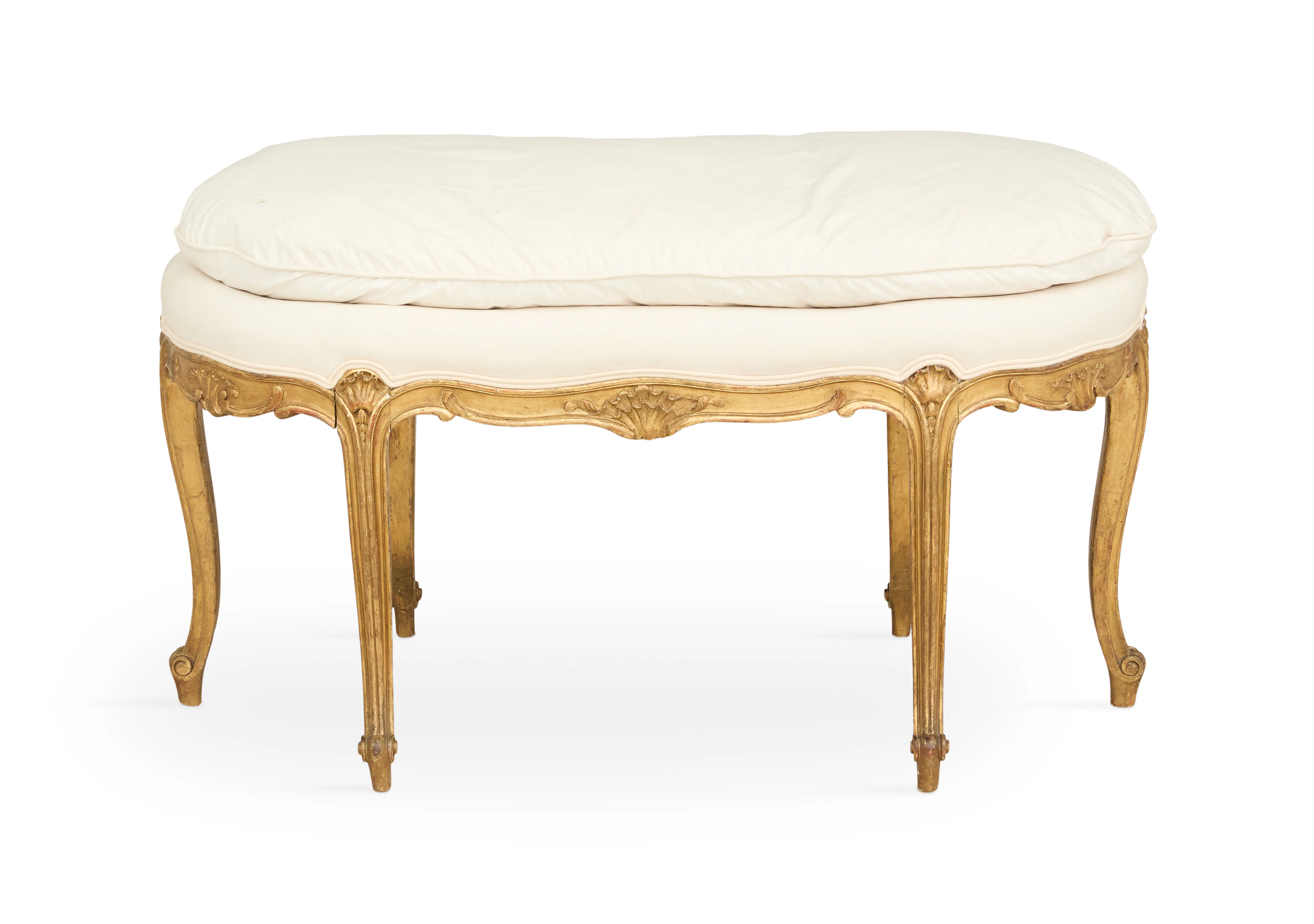Louis XV-Style Giltwood Stool