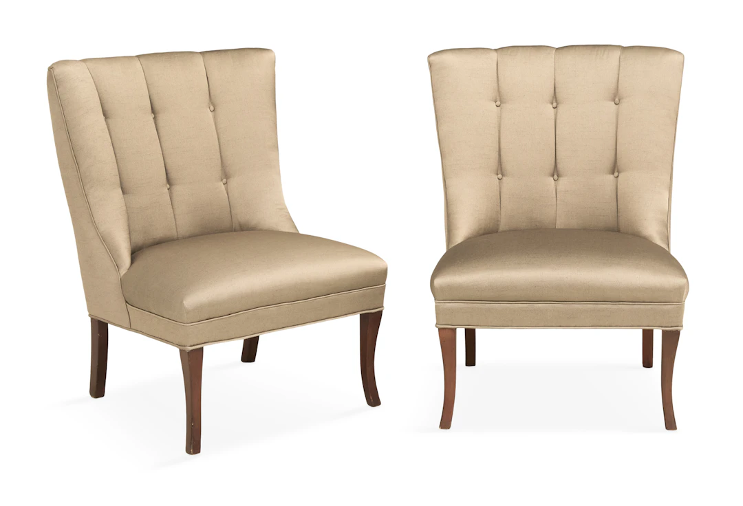 Pair of Custom Barrel-Back Chairs