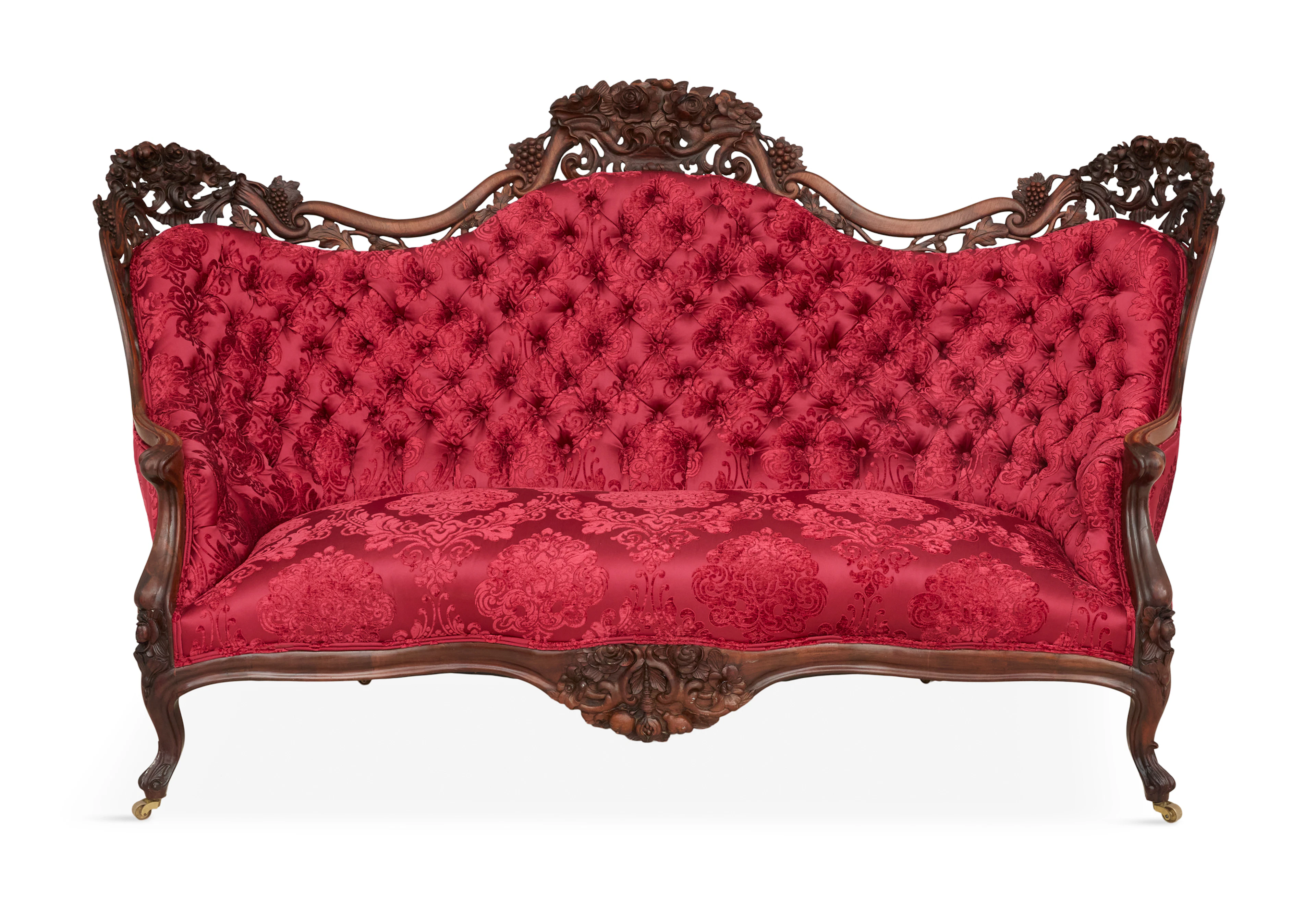 Rare American Rococo Revival Laminated Rosewood Sofa