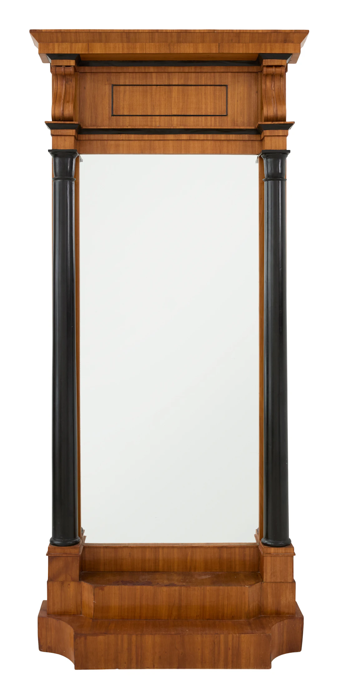 Biedermeier Ebonized and Mahogany Pier Mirror