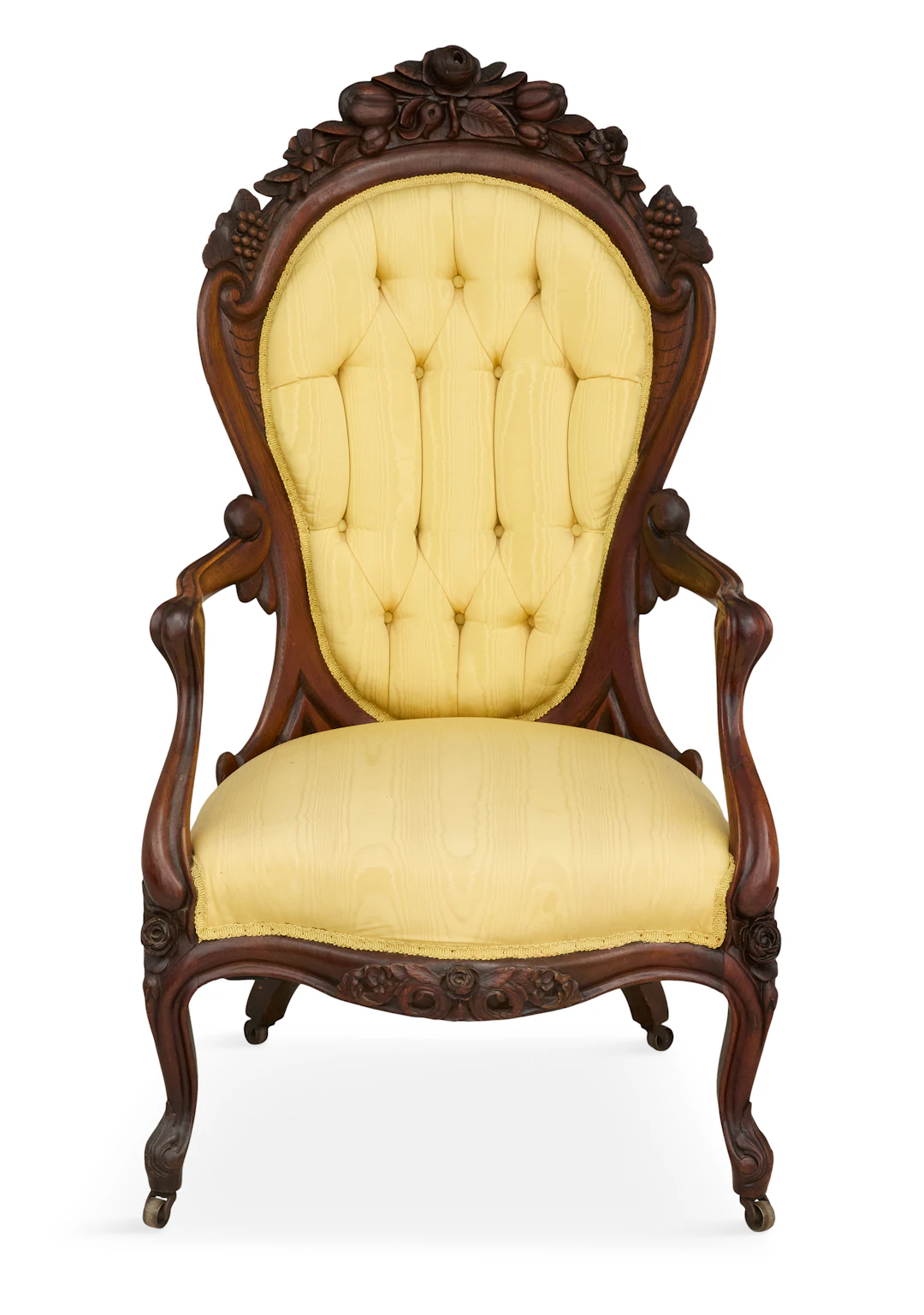 American Rococo Revival Laminated Rosewood Armchair