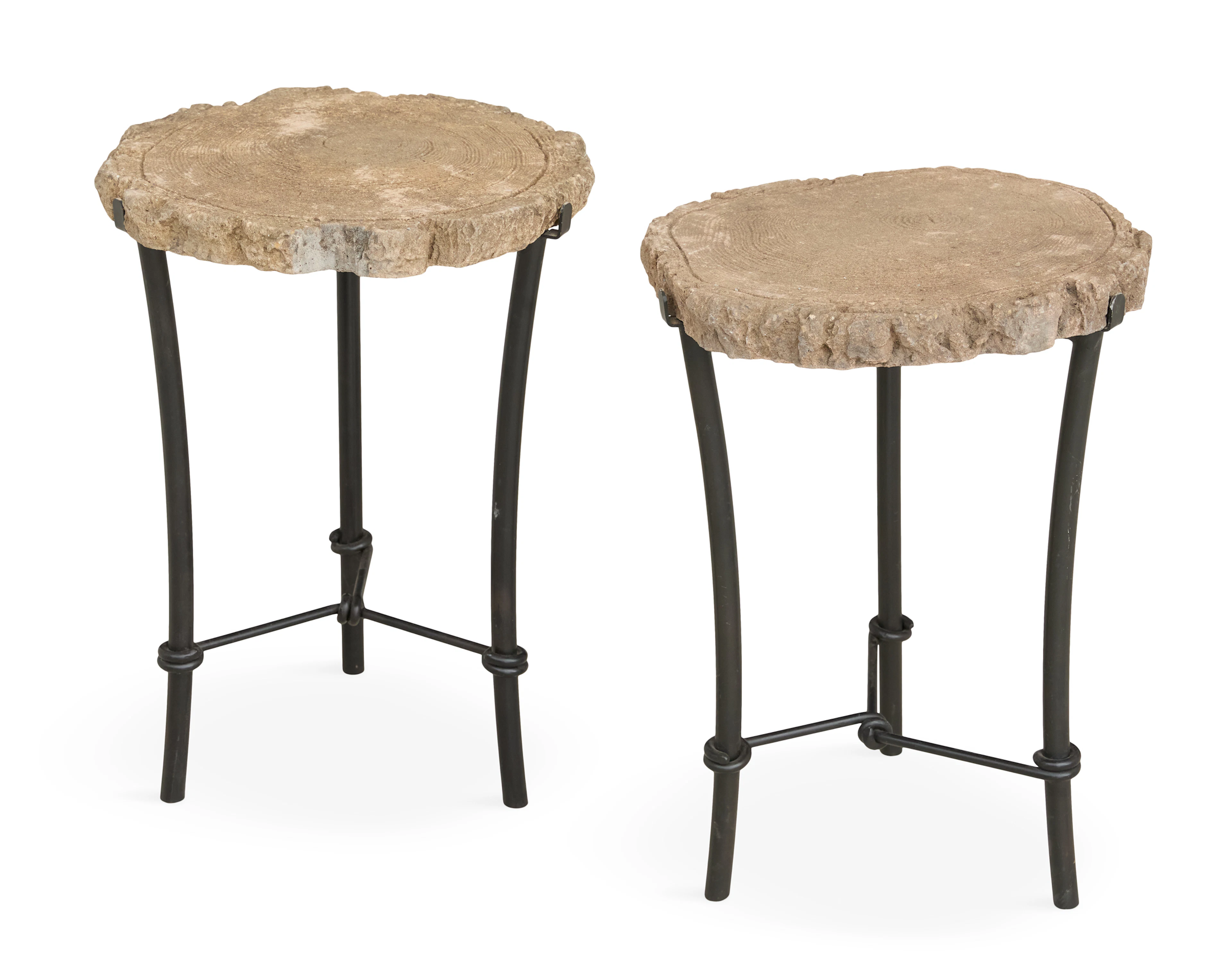Two Similar French Brutalist Garden Drinks Tables