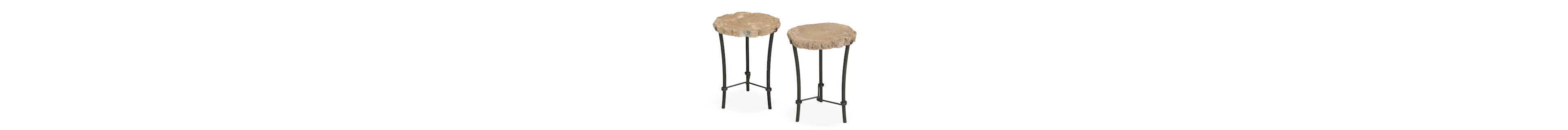 Two Similar French Brutalist Garden Drinks Tables