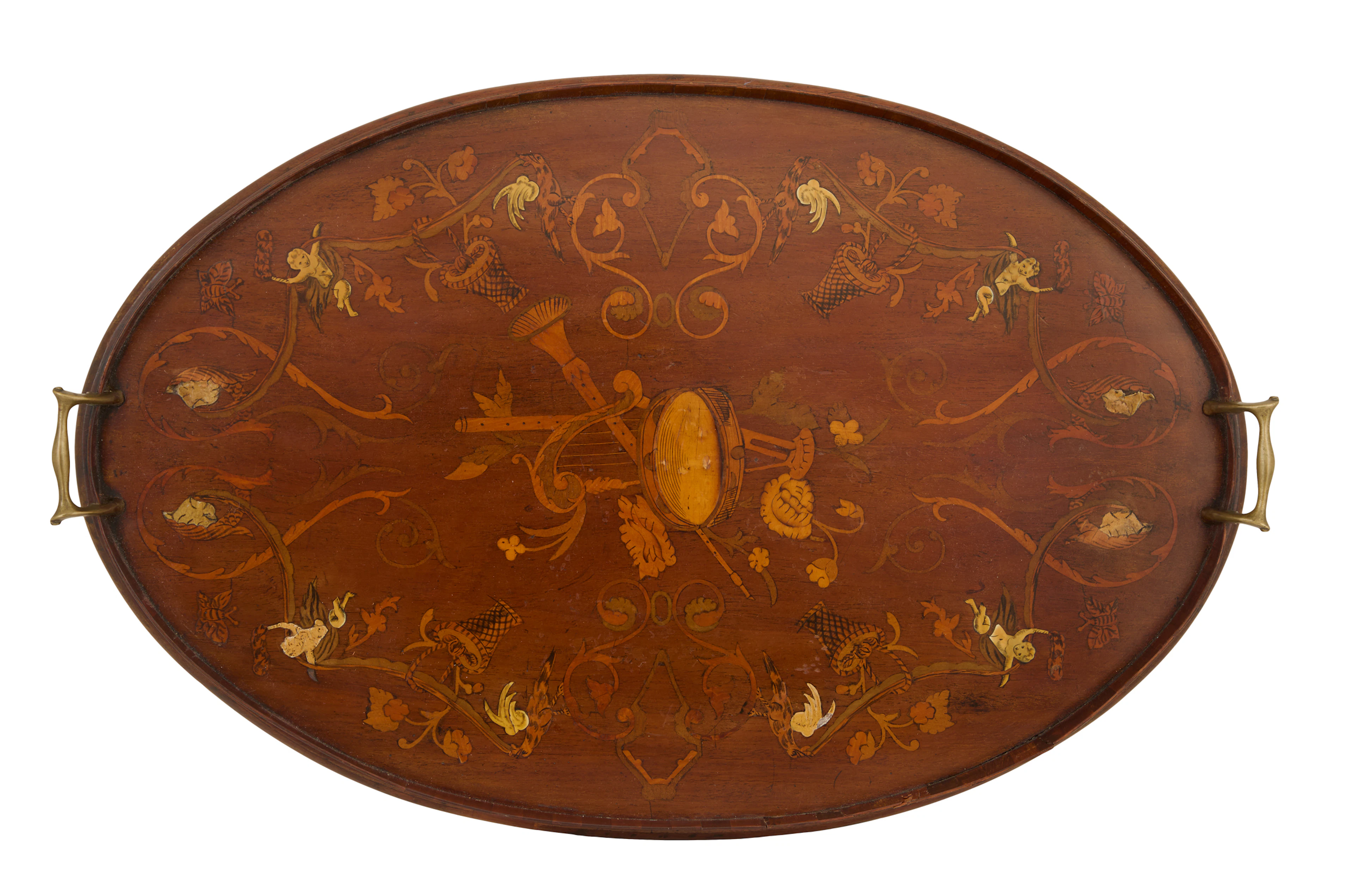 Dutch Parquetry-Inlaid Tea Tray