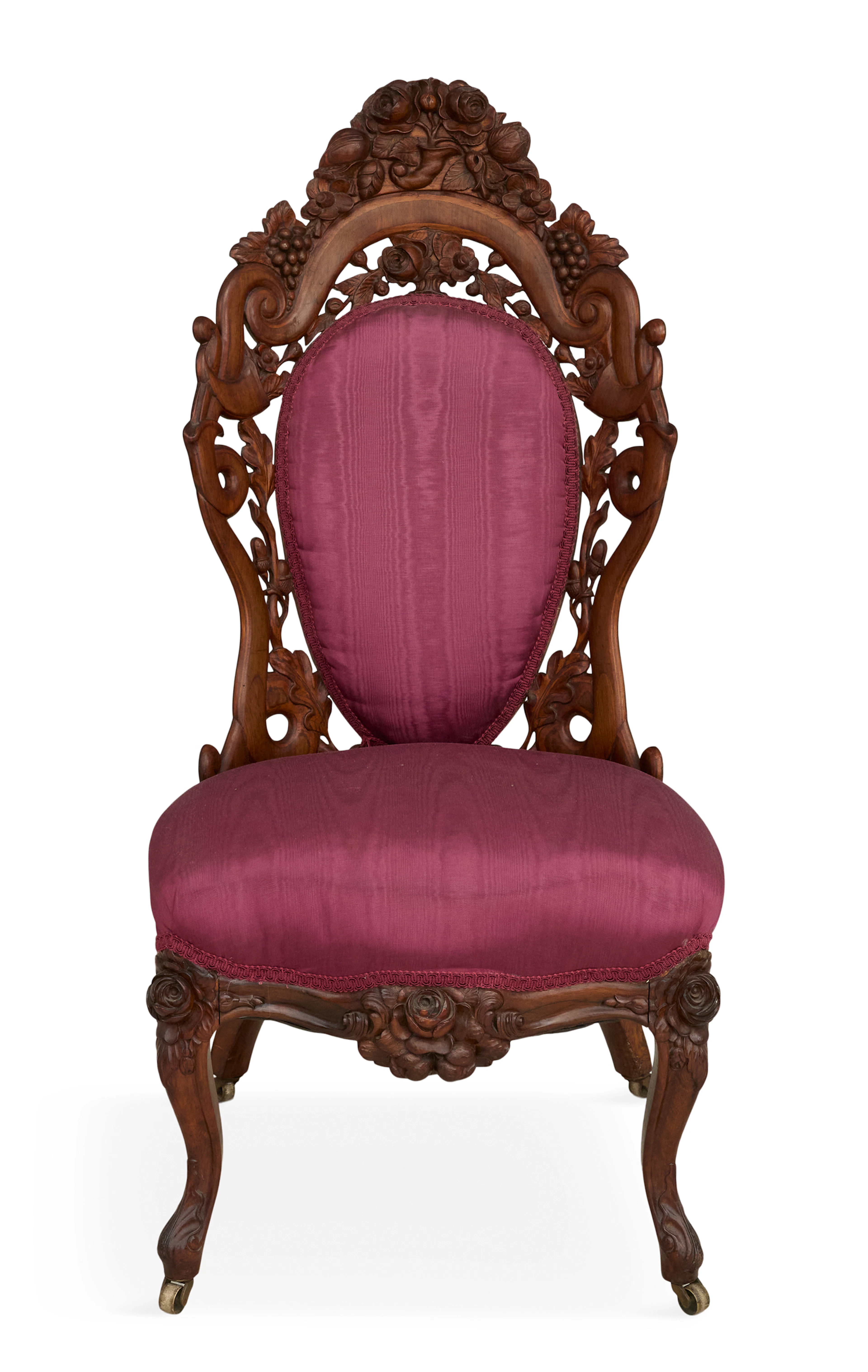 American Rococo Revival Laminated Rosewood Side Chair