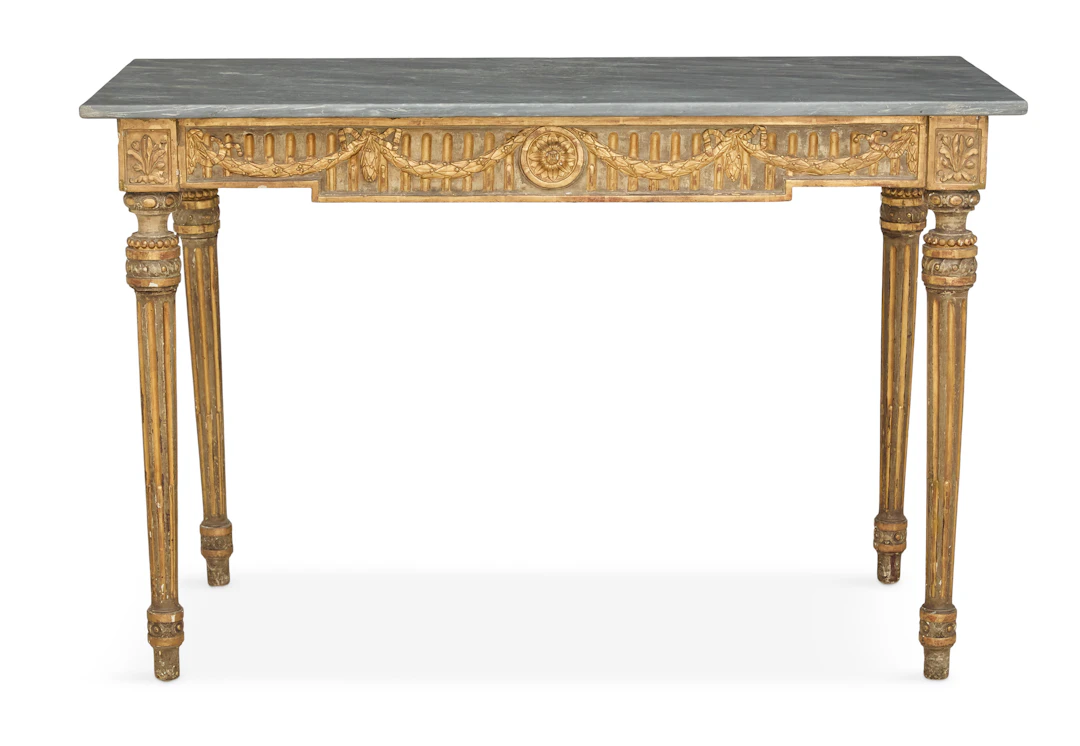 Louis XVI Giltwood and Marble-Top Console Table