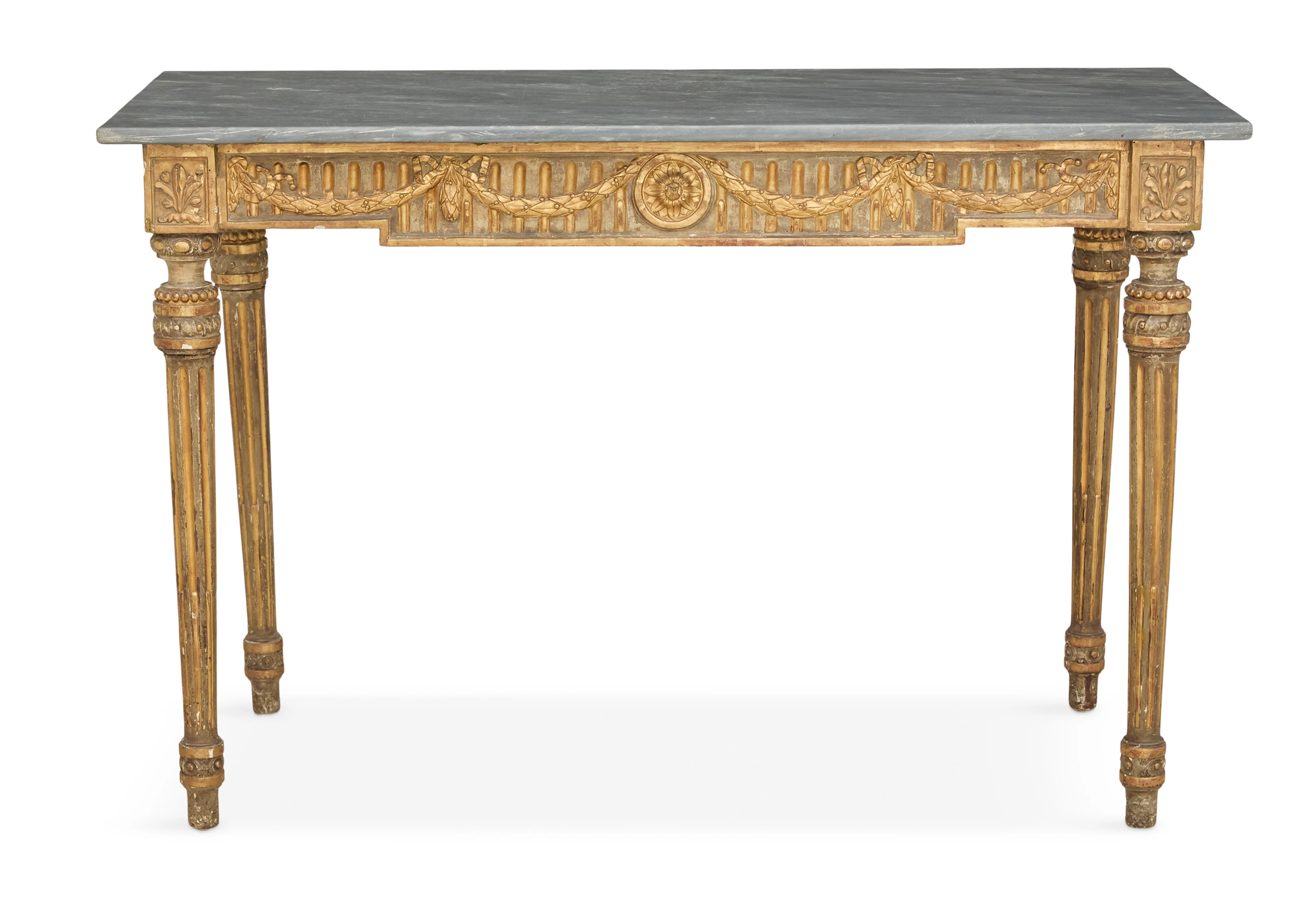 Louis XVI Giltwood and Marble-Top Console Table
