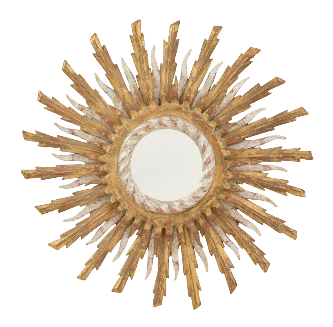 Giltwood and Silver-Gilt Sunburst Mirror