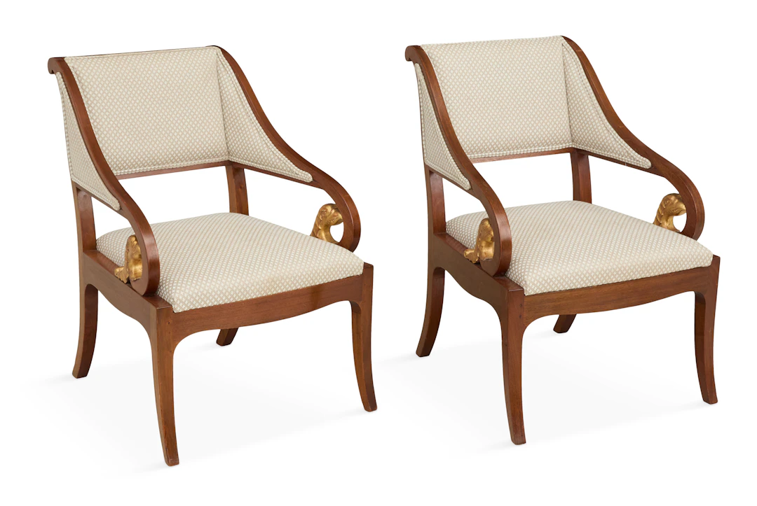 Pair of Regency Mahogany Armchairs