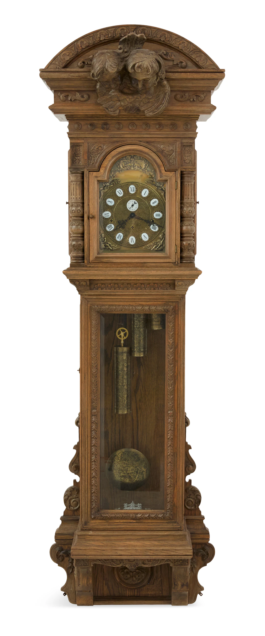 Gazo Clock Company "Santa Maria" Oak Regulator Wall Clock