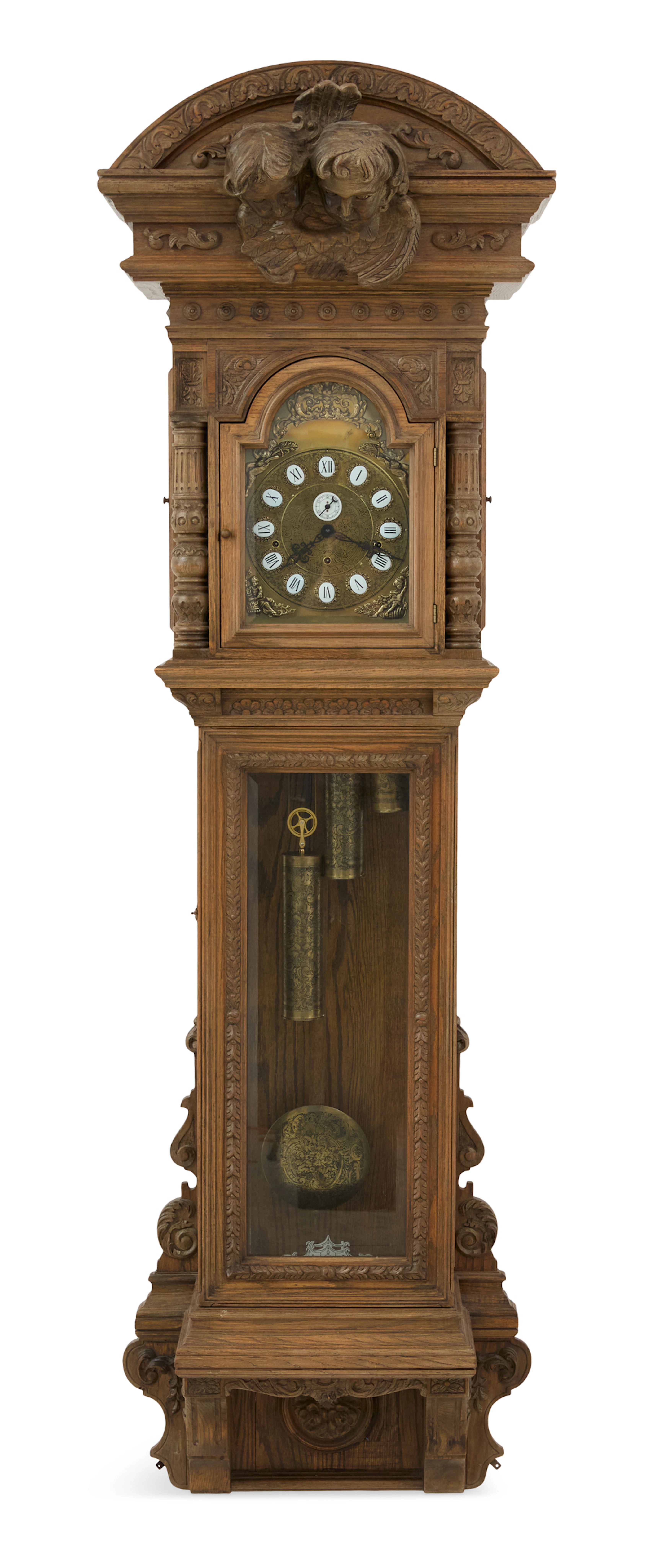 Gazo Clock Company "Santa Maria" Oak Regulator Wall Clock