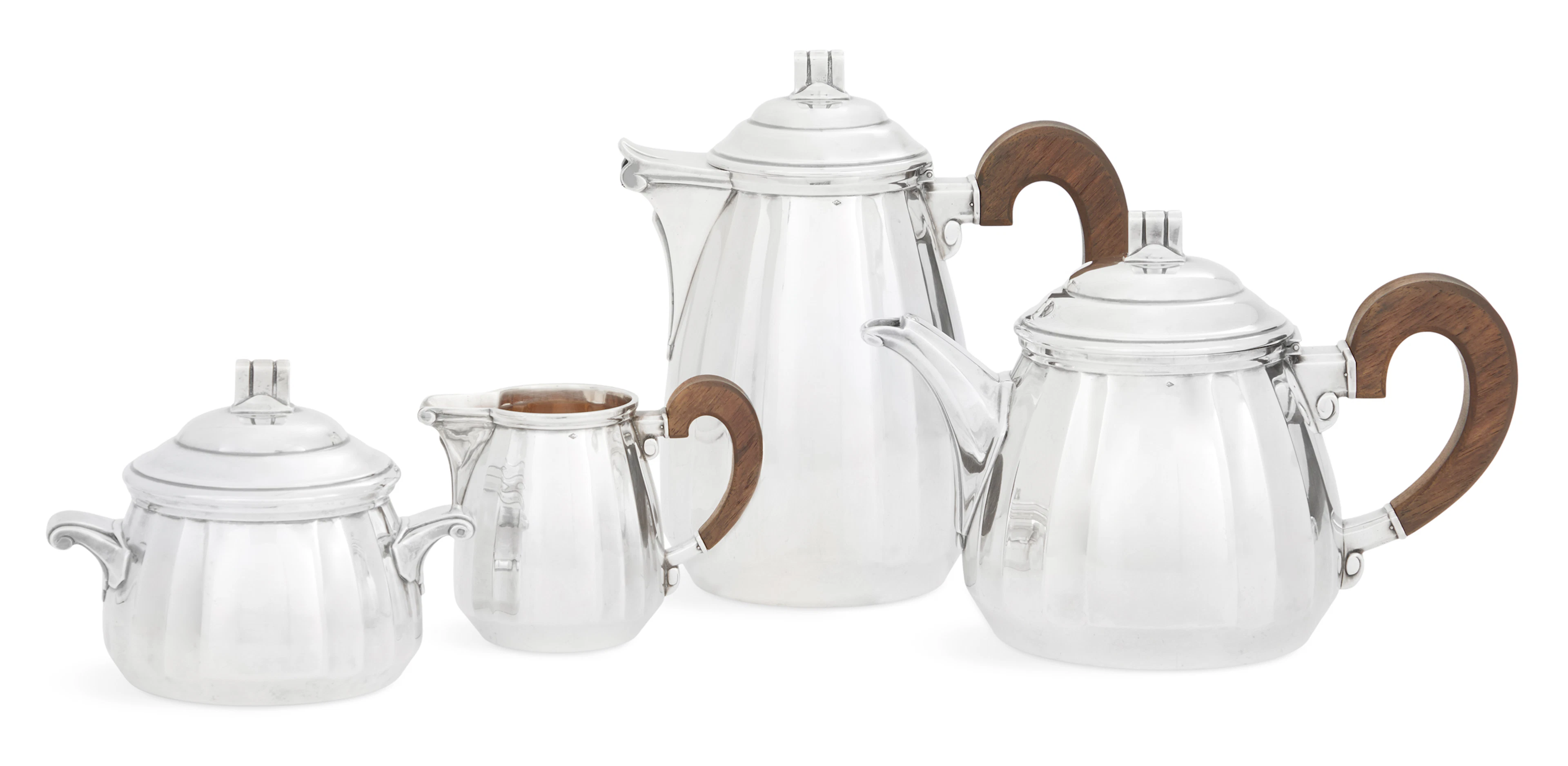 French Art Deco Silver Tea Set
