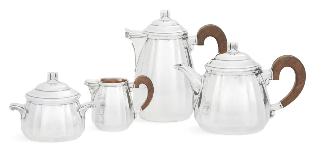 French Art Deco Silver Tea Set