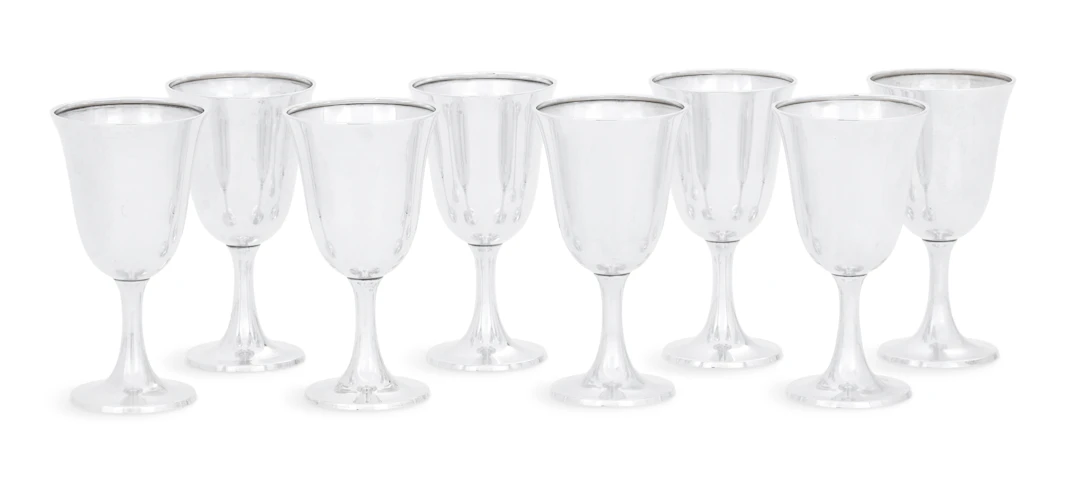 Set of Eight Wallace Sterling Silver Water Goblets