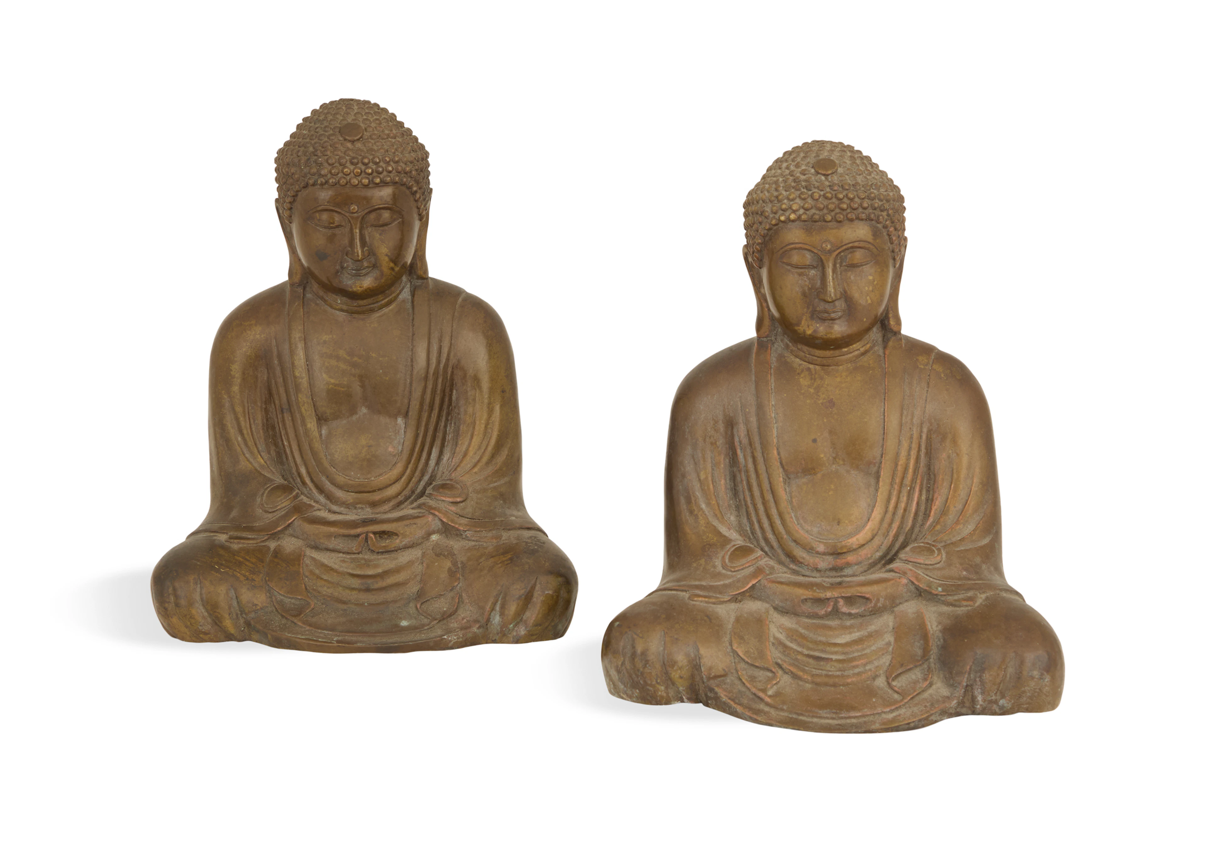 Pair of Japanese Bronze Buddhas