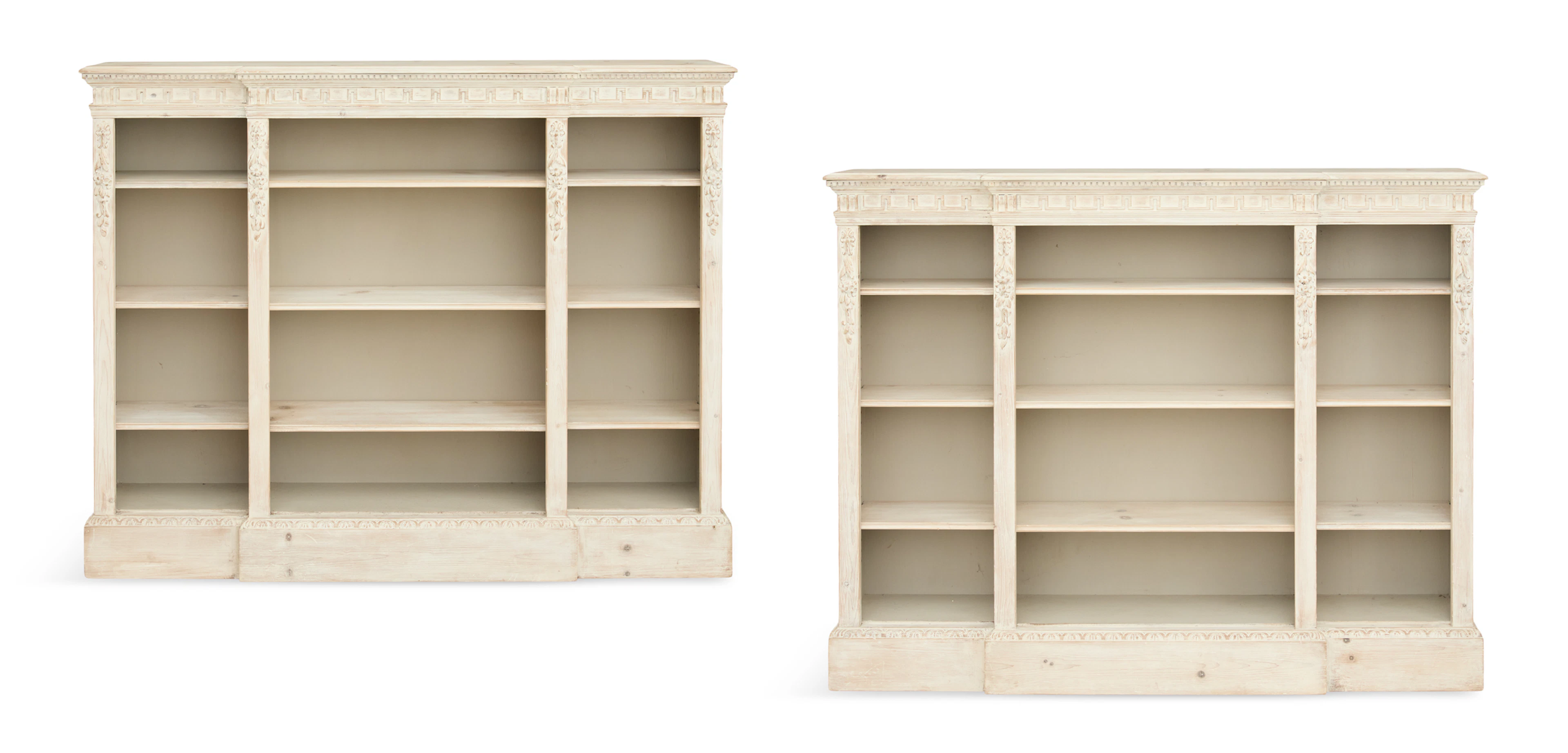 Pair of Regency-Style Pickled Pine Bookcases